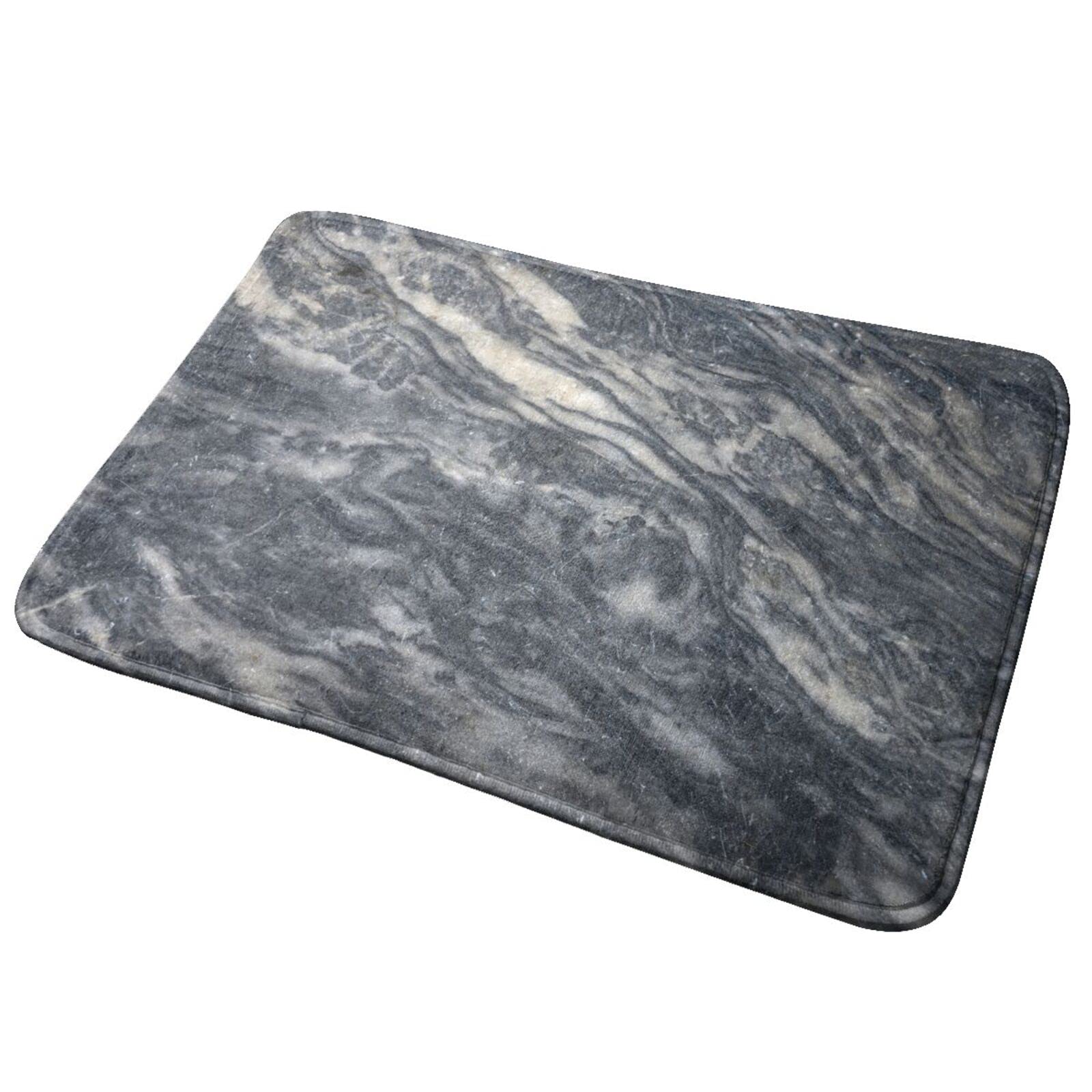Marble Print Non-Slip Bathroom Rug - Super Soft Microfiber Bath Mat, Water Absorbent & Washable (15.7x23.5 Inch) - Perfect for Bathroom, Kitchen & Entryway Floor Decor