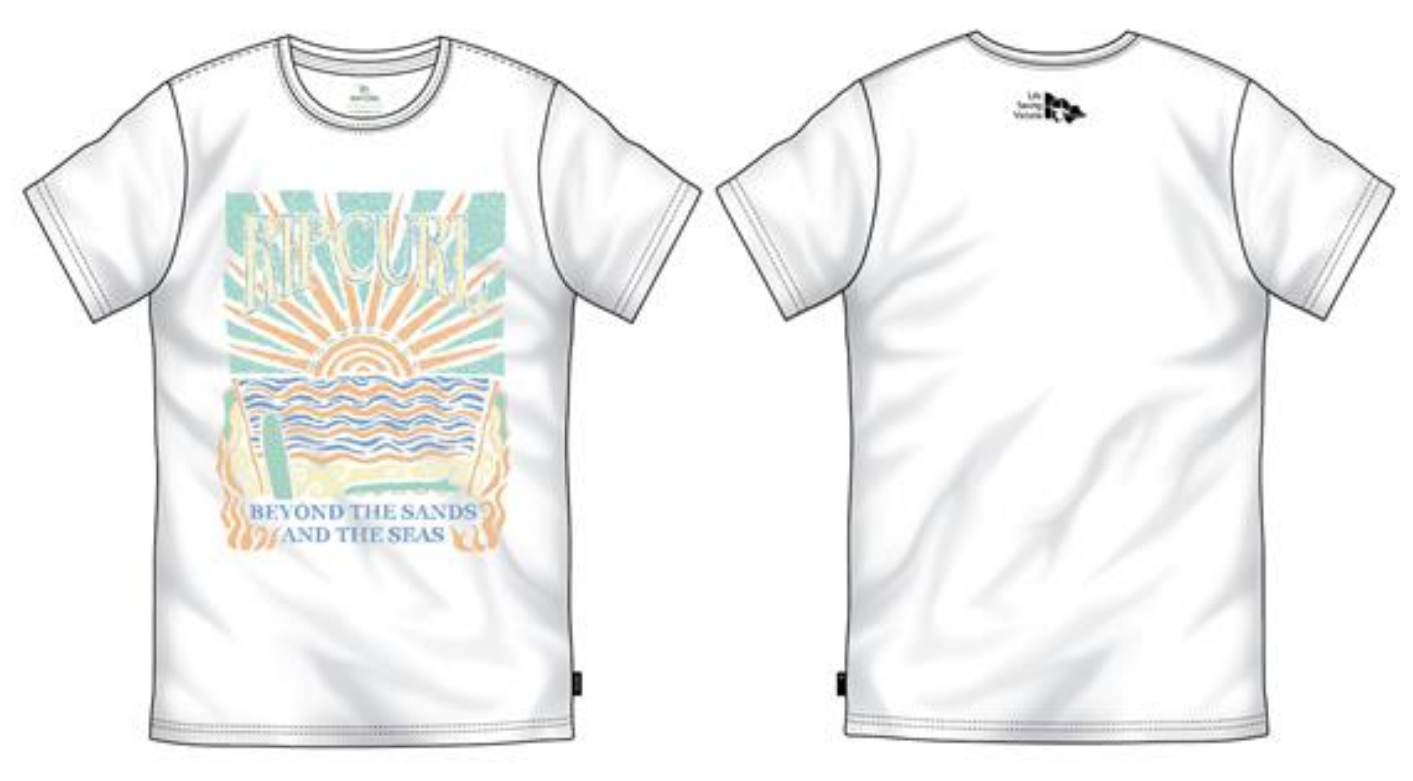 Rip Curl x LSV Beyond the Sands and the Seas Graphic T-Shirt - White | Men's Casual Short Sleeve Tee for Beach, Surfing & Summer Outfits