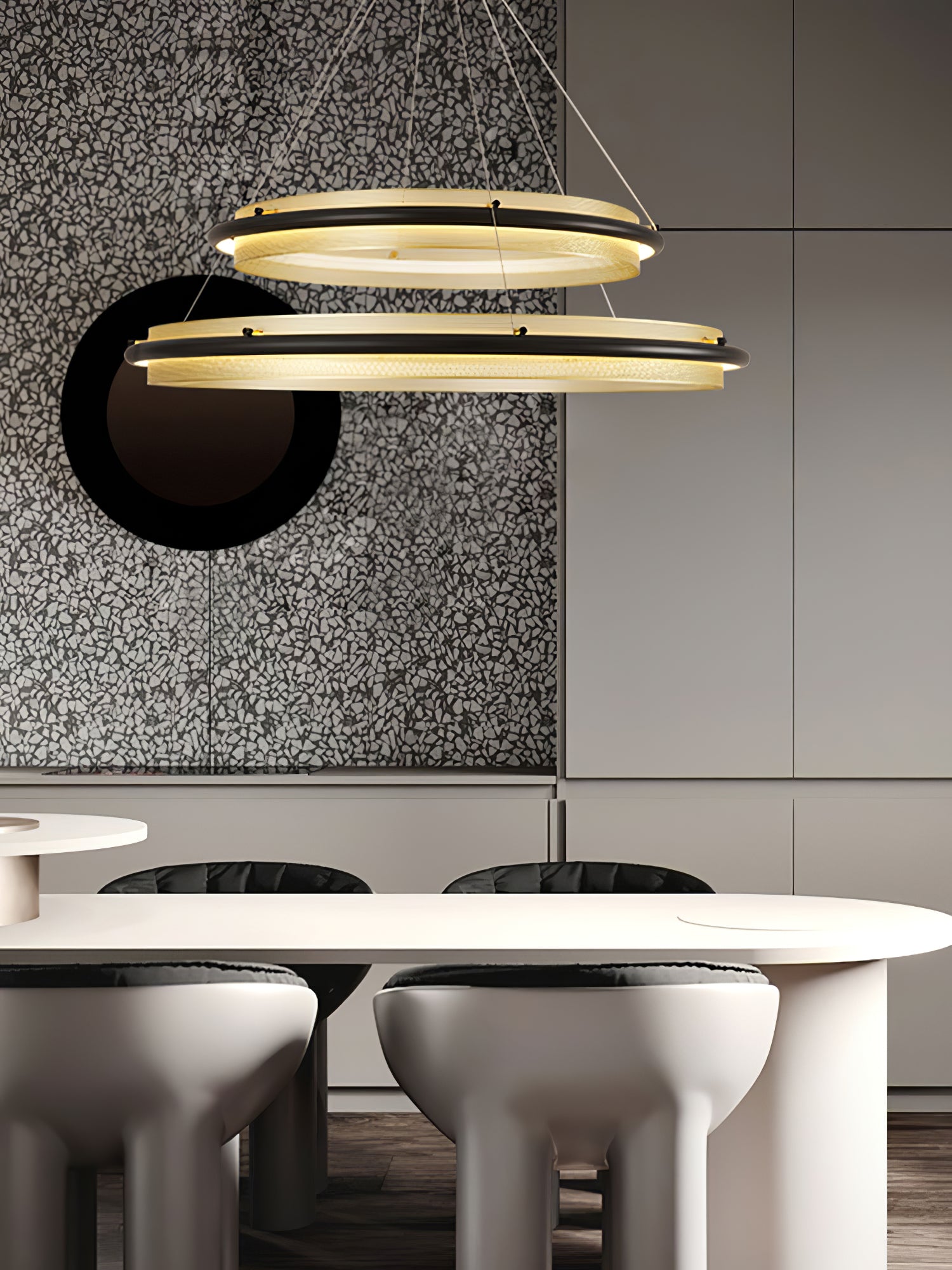 Modern Acrylic LED Round Chandelier - Energy Efficient Crystal Ceiling Light Fixture for Dining Room, Bedroom, Living Room & Foyer Decor