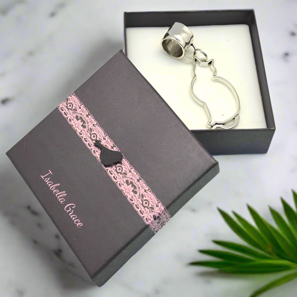 Elegant Silver Cat Jewelry Scarf Accessory - Perfect for Women's Fashion, Gift Giving & Special Occasions