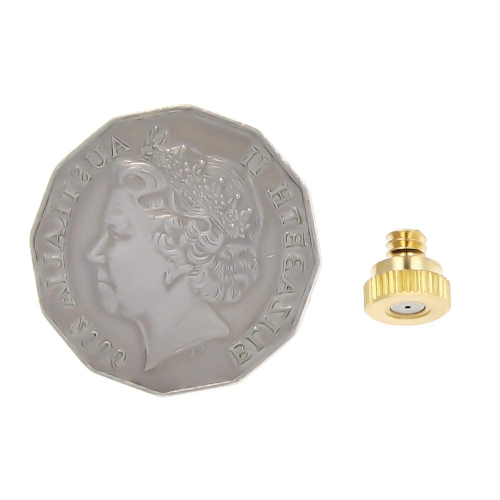MroMax 10Pcs Brass Misting Nozzle - 0.6mm Orifice 3/16