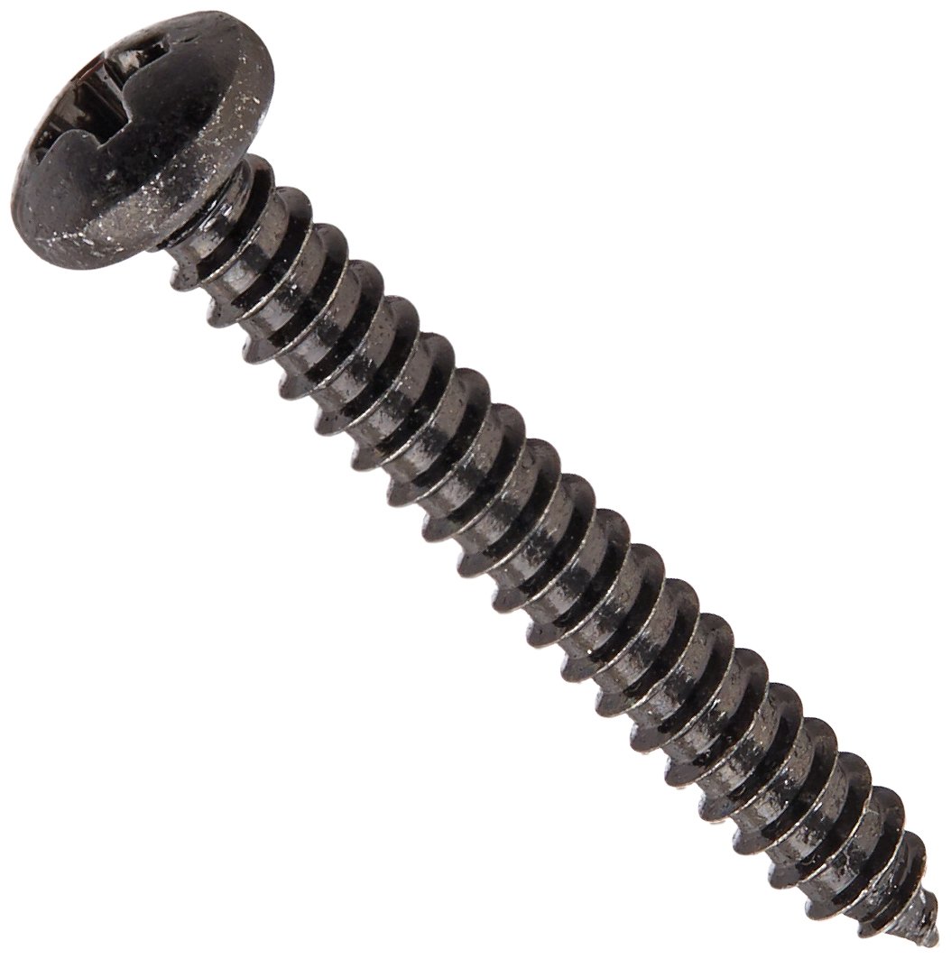 Black Zinc Steel Sheet Metal Screws #8-18, 1-1/4