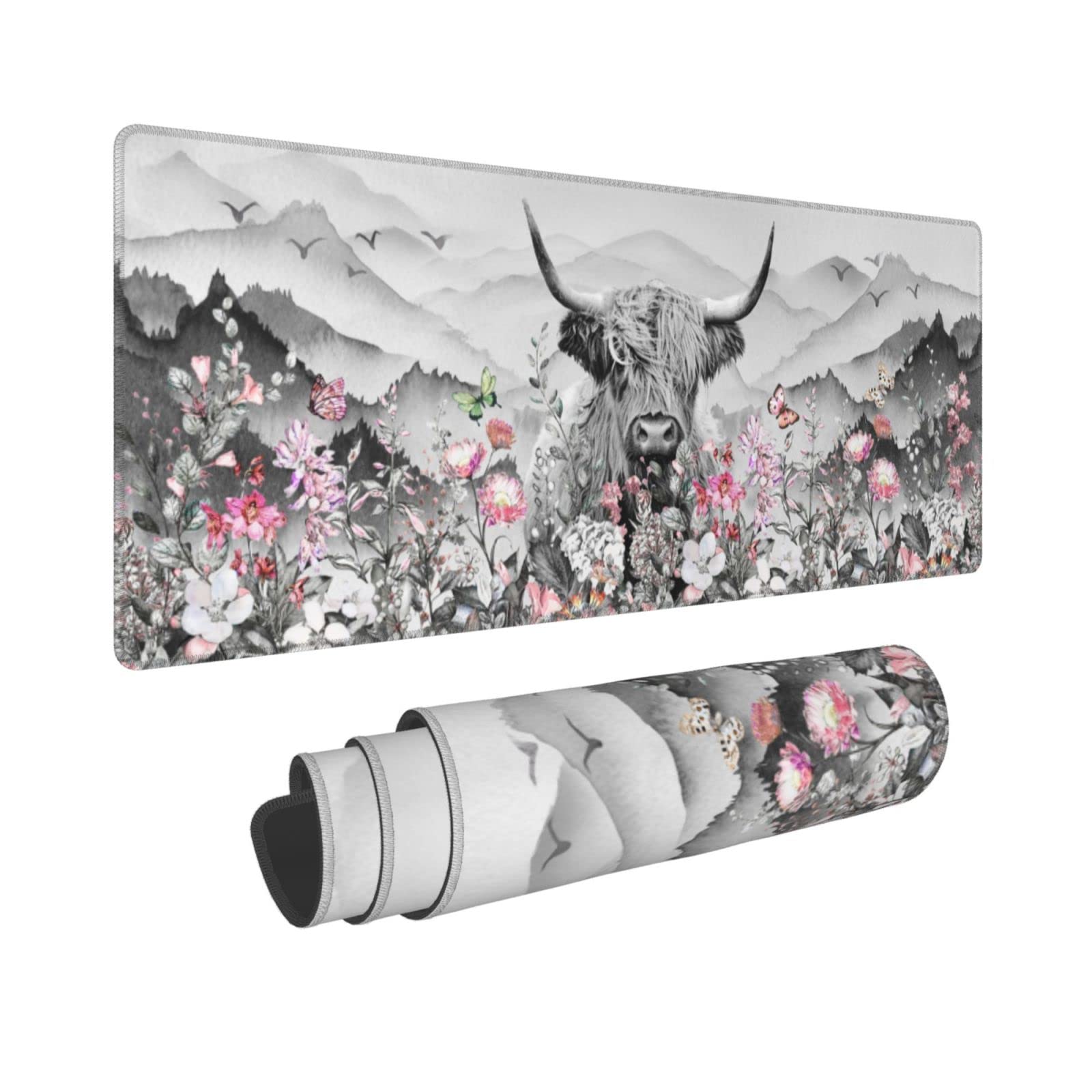 Premium Highland Cow Design Extended Gaming Mouse Pad - Extra Large (31.5