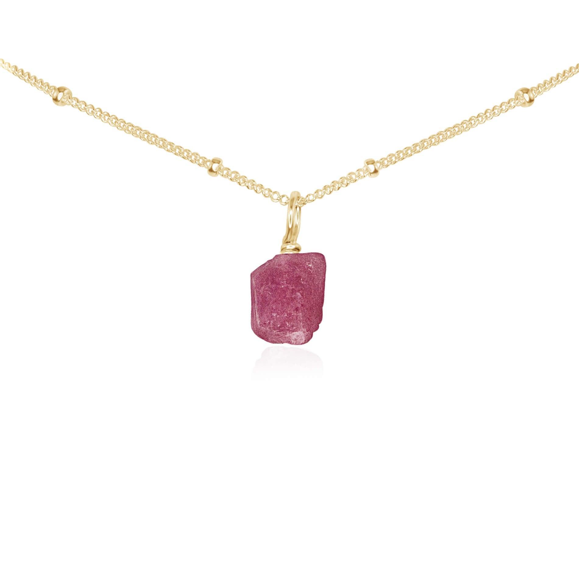 Natural Pink Tourmaline Gemstone Pendant Necklace - Dainty Choker for Women - Perfect for Valentine's Day Gifts & Everyday Elegance