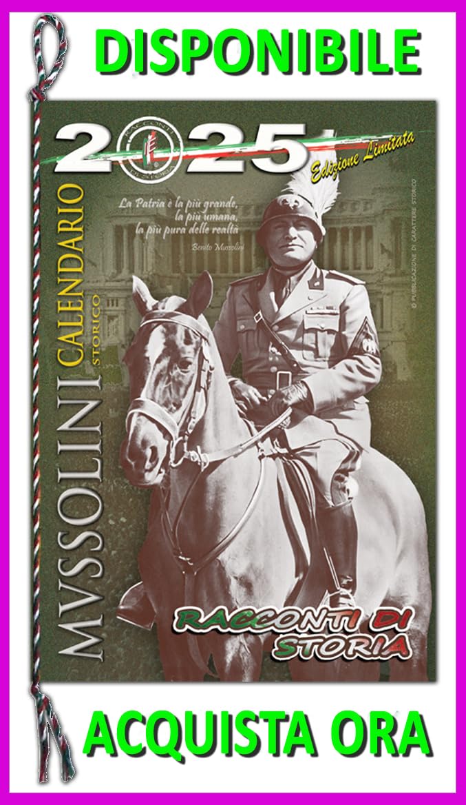 Mussolini Historical Calendar 2025 - 32 Page Italian History Storybook with Cover Flap | Perfect for History Buffs, Classrooms & Collectors