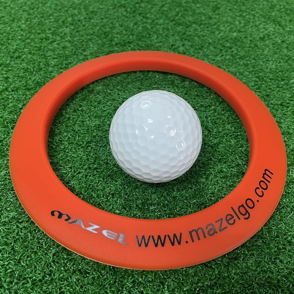 MAZEL Golf Putting Cup & Ring - Indoor/Outdoor Golf Training Aid for All-Direction Putting Practice | Improve Accuracy & Short Game | Perfect for Backyard, Office, or Course Practice