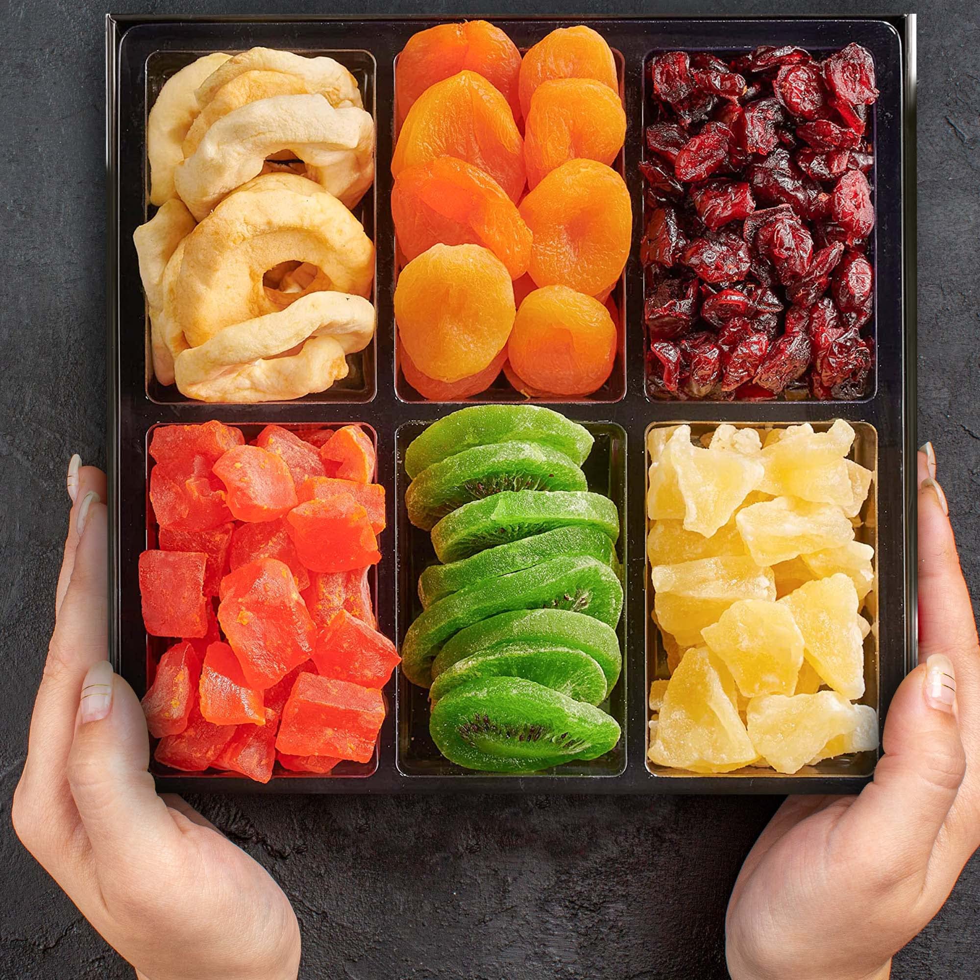 Premium Dried Fruit Gift Basket - Gourmet Snack Box in Elegant Drawer Window Gift Box | Kosher Parve Healthy Snacks for Men & Women | Perfect for Birthday Parties, Sympathy Gifts & Office Treats - Snackberry (Single)