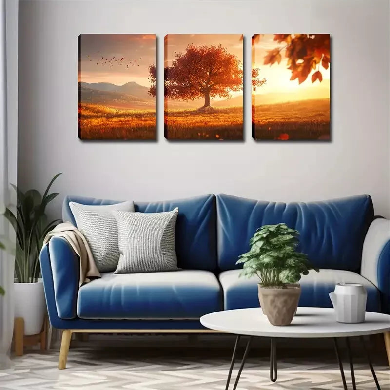 3-Piece Facing The Sun Tree Wall Art Set - Framed Canvas 40x60cm - High Quality Print - 100% Australian Made - Ready to Hang - Perfect for Living Room, Bedroom & Office Decor