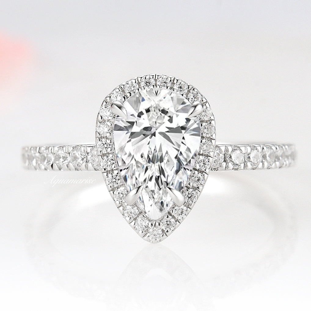 14K White Gold Moissanite Engagement Ring for Women - Elegant Wedding Band, Promise Ring, Anniversary Gift for Her