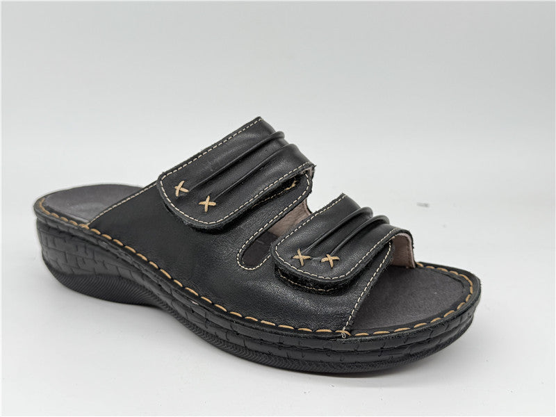 Women's Comfortable Velcro Slide Sandals for Autumn - Lightweight & Breathable for Walking, Travel, and Casual Wear