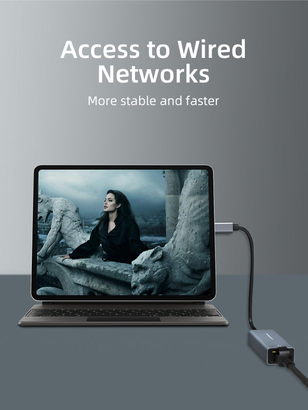 Thunderbolt 3 to RJ45 Ethernet Adapter - USB C Gigabit LAN Network Converter for MacBook Pro, Dell XPS - Fast Wired Internet Connection for Gaming, Streaming & Remote Work