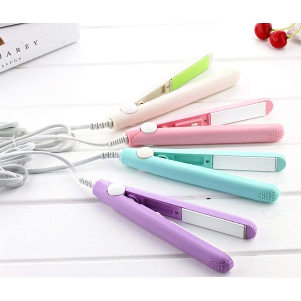 ZILLOQUIL Mini Hair Straightener - Professional Flat Iron with Adjustable Temperature Control, Compact Travel Size with Plastic Storage Box | Perfect for Styling, Smoothing & Straightening Hair at Home or On the Go