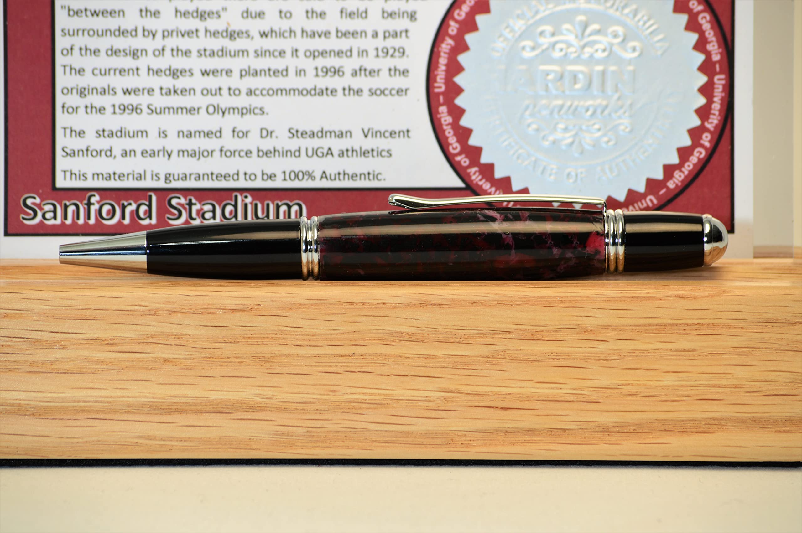 Georgia Bulldogs Twist Pen - Officially Licensed Sanford Stadium Souvenir Made from Recycled Plastic Seats - Unique College Football Memorabilia & Gift for UGA Fans - Perfect for Game Days, Office Use, and Collectors