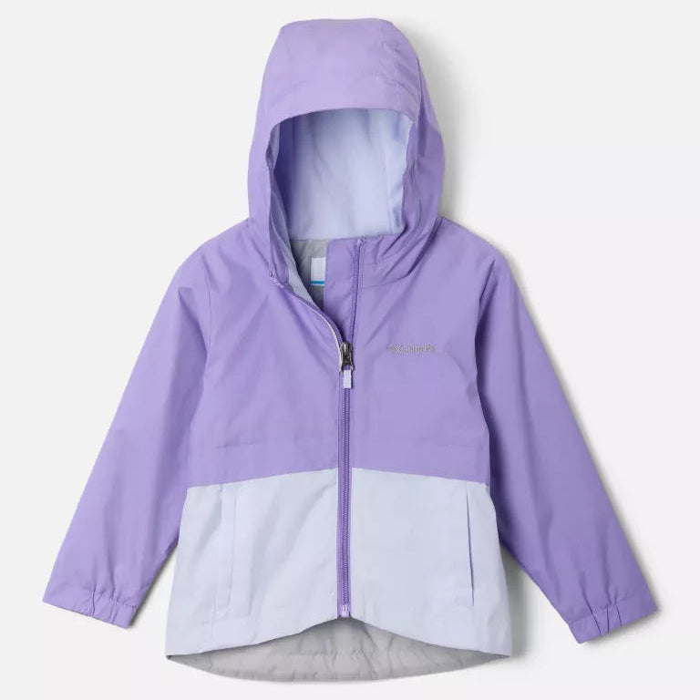 Columbia Paisley Purple/Snowdrift Rain Zilla II Waterproof Toddler Jacket - Lightweight Raincoat for Kids Outdoor Play & Preschool