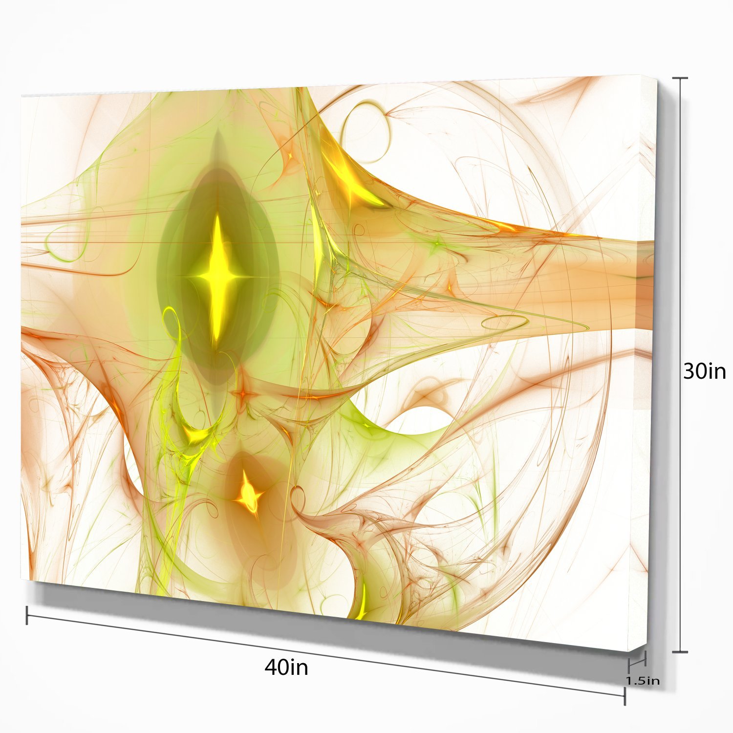 Yellow Bright Candle Abstract Canvas Art Print - Modern Wall Decor for Living Room, Bedroom & Office - Perfect Home Decoration Gift