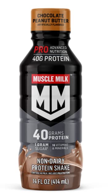 Muscle Milk Pro Series Protein Shake - Chocolate Peanut Butter Flavor, 40g Protein, 14 Fl Oz (Pack of 12) | Post-Workout Recovery & Muscle Building Drink for Athletes & Fitness Enthusiasts