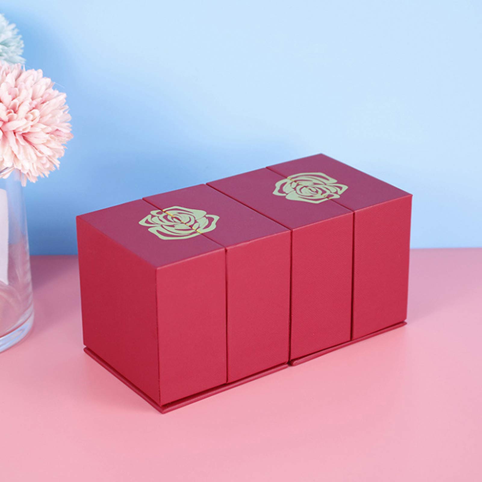 Elegant Jewelry Storage Box - Rose Ring Holder & Necklace Display Case for Wedding, Party, and Gift Giving | Perfect for Bridal Accessories, Jewelry Organization, and Decorative Display