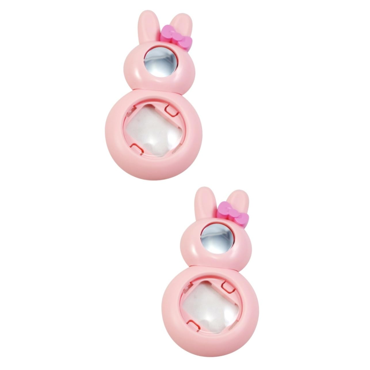 HOMSFOU 2-Pack Rabbit Design Selfie Mirror Lens for Instax Mini 7/8 Camera - Pink Stylish Portrait Accessory for Travel, Parties & Social Media Photography