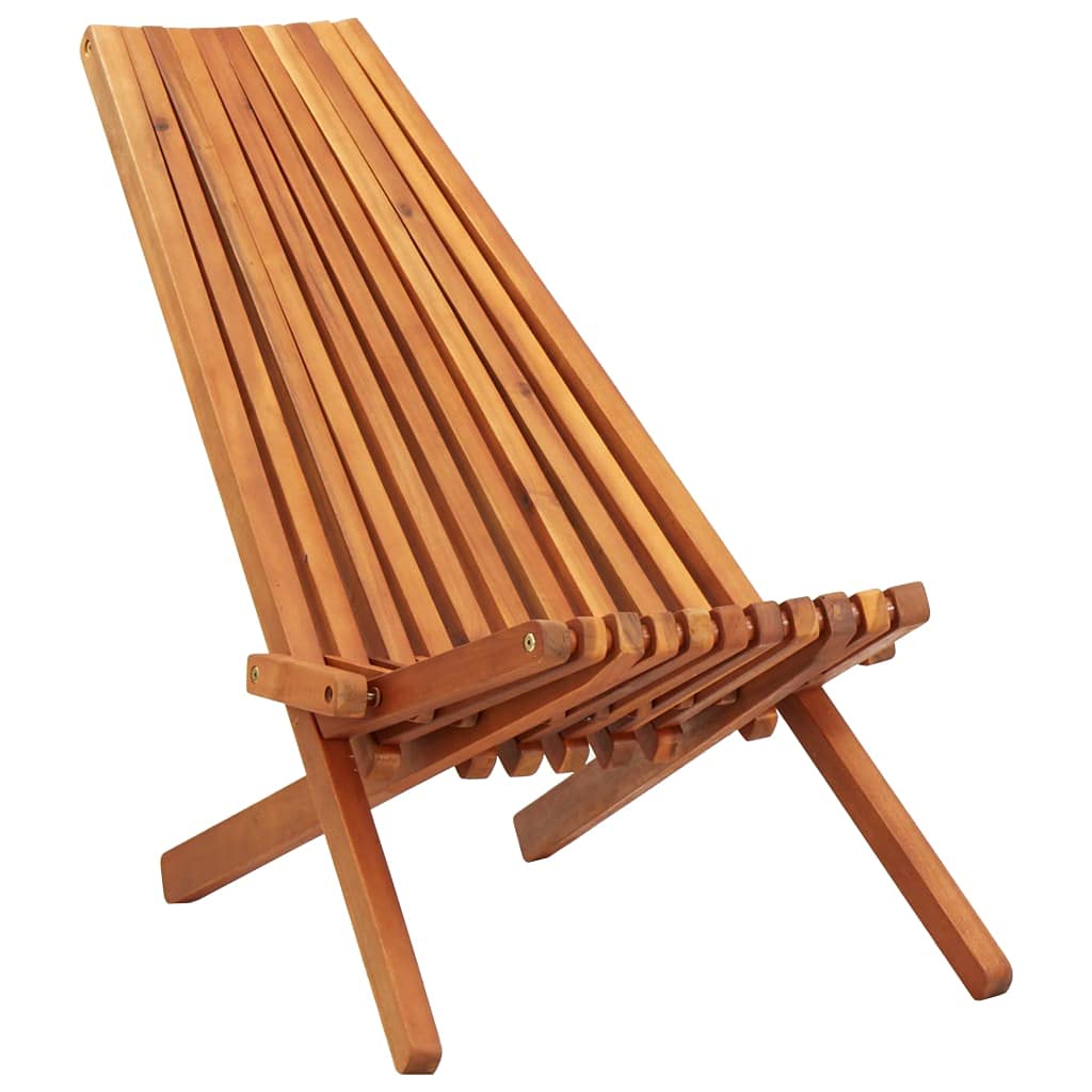 Premium Folding Outdoor Lounge Chair for Patio, Deck, Garden - Solid Acacia Wood Backyard & Lawn Furniture - Fast Delivery - Perfect for Relaxing, Sunbathing & Outdoor Gatherings