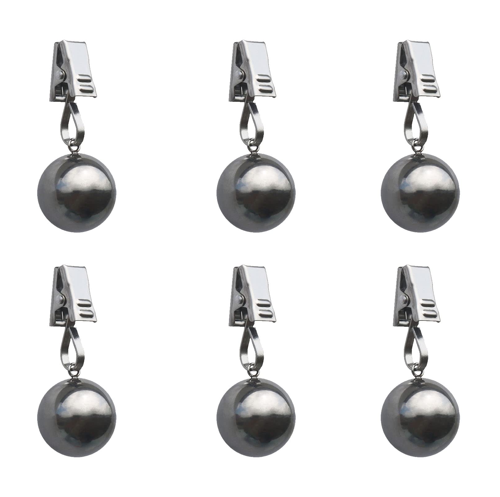 6 Pack Heavy Duty Stainless Steel Tablecloth Weights with Rust-Resistant Clips - Perfect for Outdoor Picnics, Parties, and Securing Curtains, Flags, and Linens
