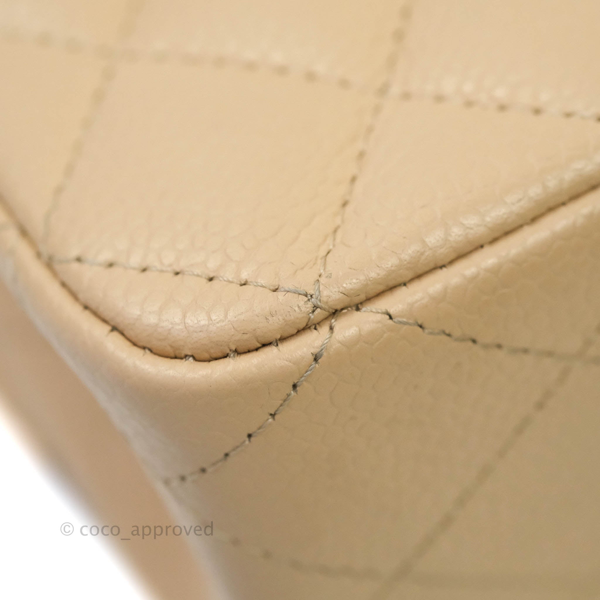 Chanel Classic M/L Medium Double Flap Bag in Beige Caviar Leather with Gold Hardware - Luxury Handbag for Women, Perfect for Work, Date Night & Special Occasions