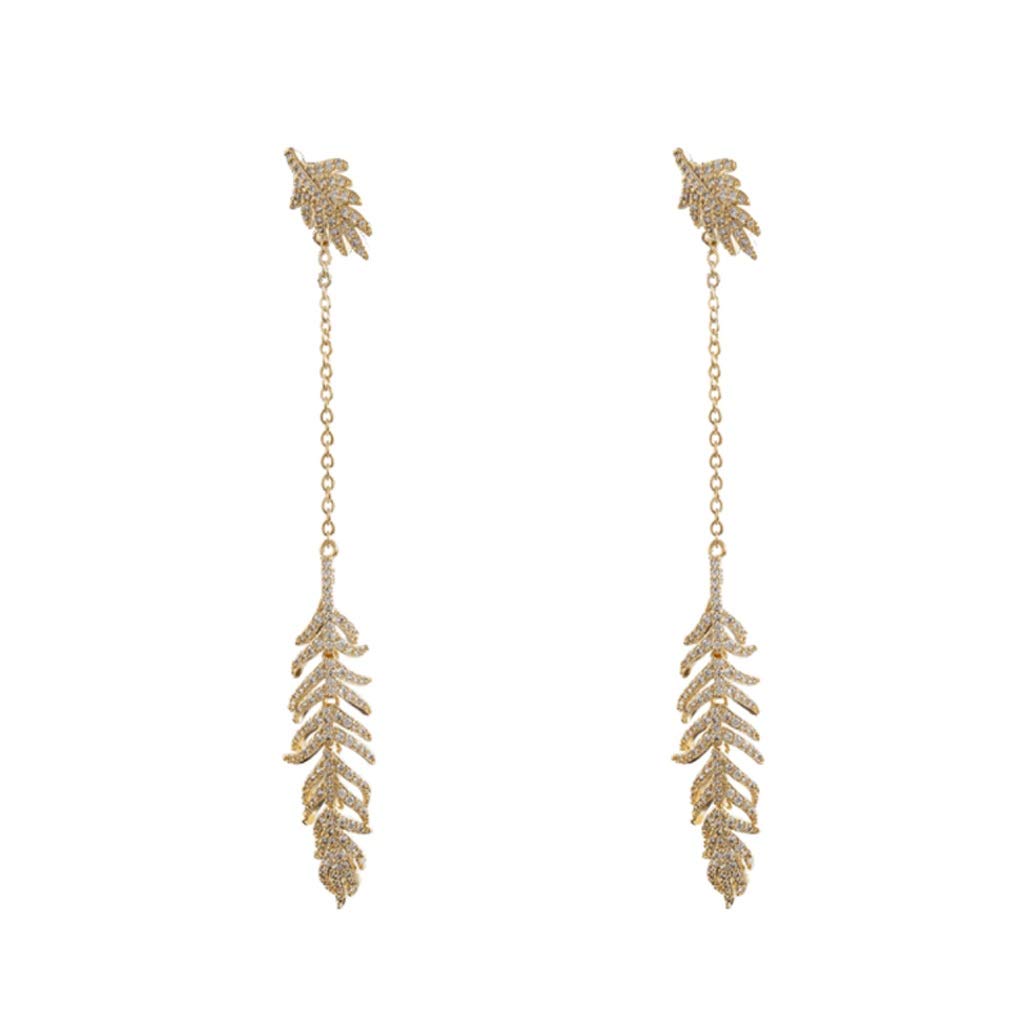 925 Sterling Silver Leaf Tassel Drop Earrings for Women - Minimalist Vintage Chain Dangle Earrings - Hypoallergenic Fashion Jewelry Gift for Her - Perfect for Date Night, Office Wear & Special Occasions