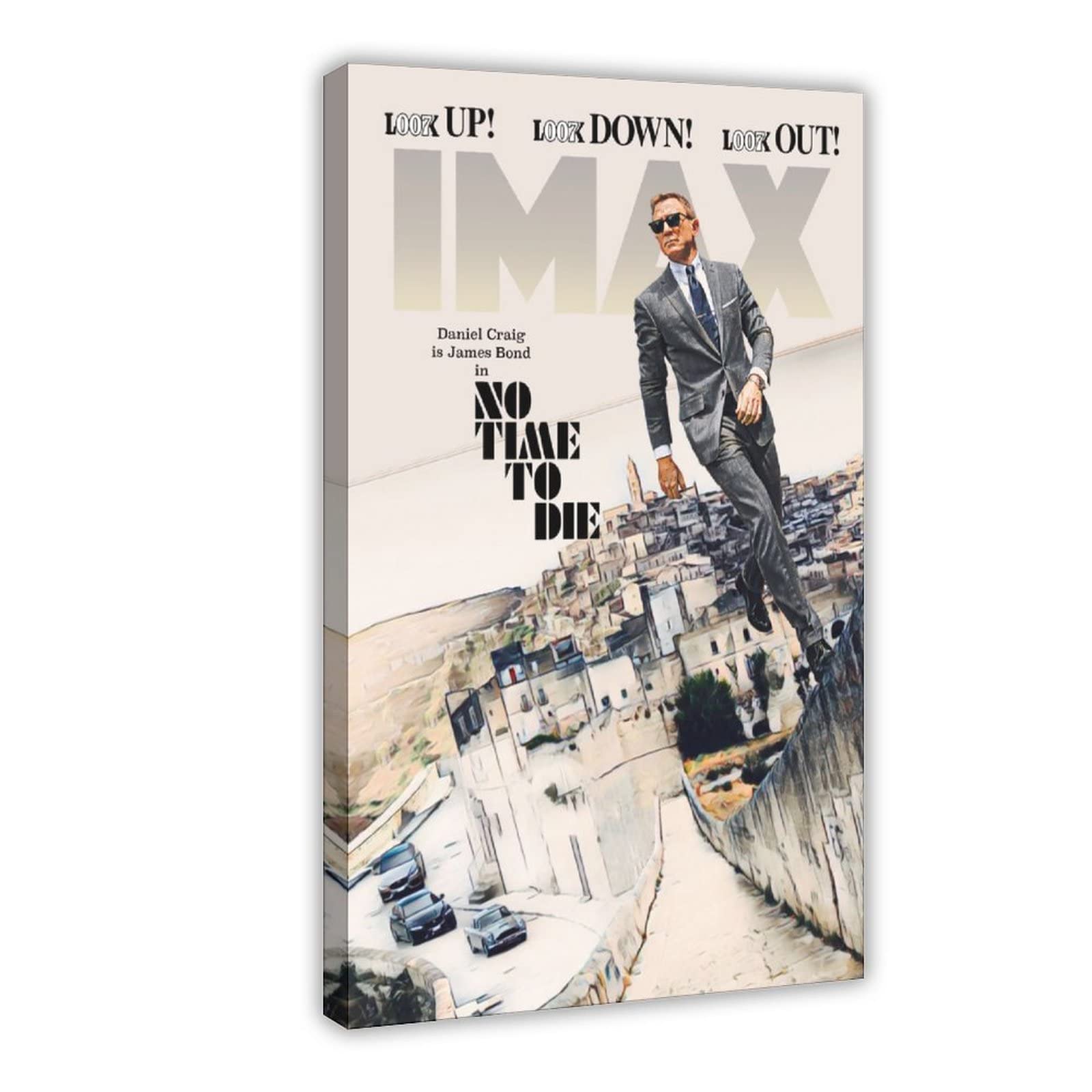 James Bond 007 No Time To Die Movie Poster - Premium Canvas Wall Art (24x36 inches/60x90cm) - Perfect for Bedroom, Office & Man Cave Decor - Ideal Gift for Bond Fans & Movie Lovers
