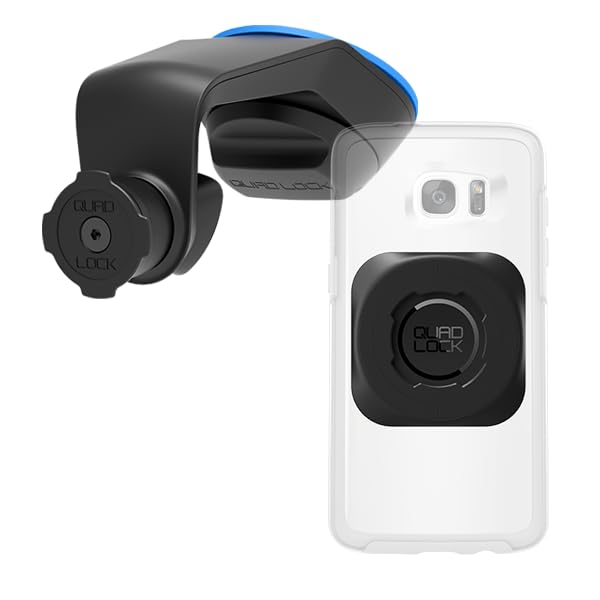 Quad Lock Universal MAG Phone Mount Kit - Secure Windscreen & Dashboard Suction Car Holder for iPhone & Android - Perfect for GPS Navigation & Hands-Free Driving