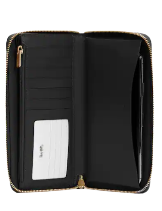 Coach Dempsey Large Phone Wallet for iPhone & Android - RFID Blocking Crossbody Wallet with Wristlet Strap | Perfect for Travel, Shopping & Everyday Use