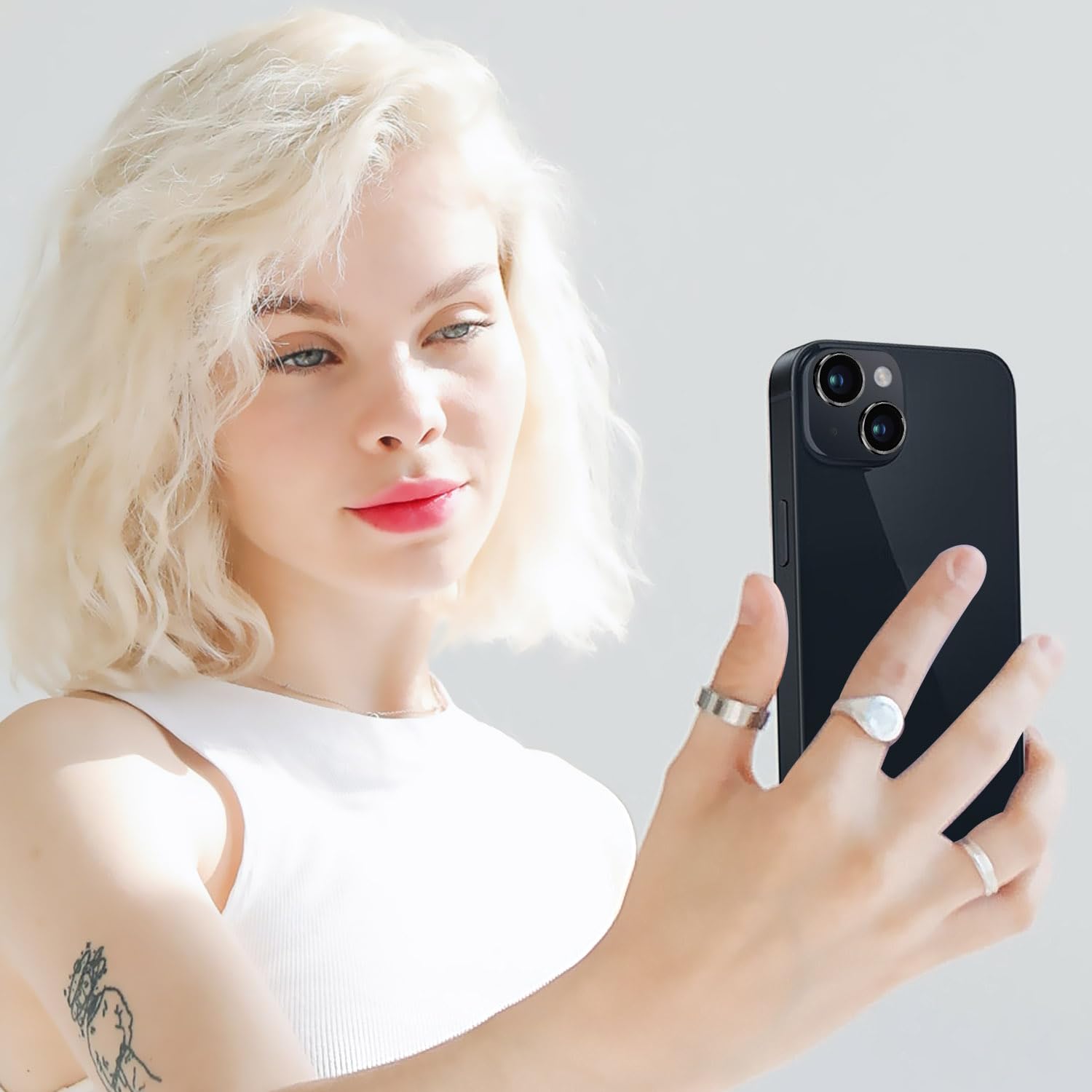 iPhone 15 & iPhone 15 Plus Camera Lens Protector - Tempered Glass, Anti-Scratch, Shockproof Full Coverage Protection - Black | Perfect for Outdoor Adventures, Travel & Daily Use