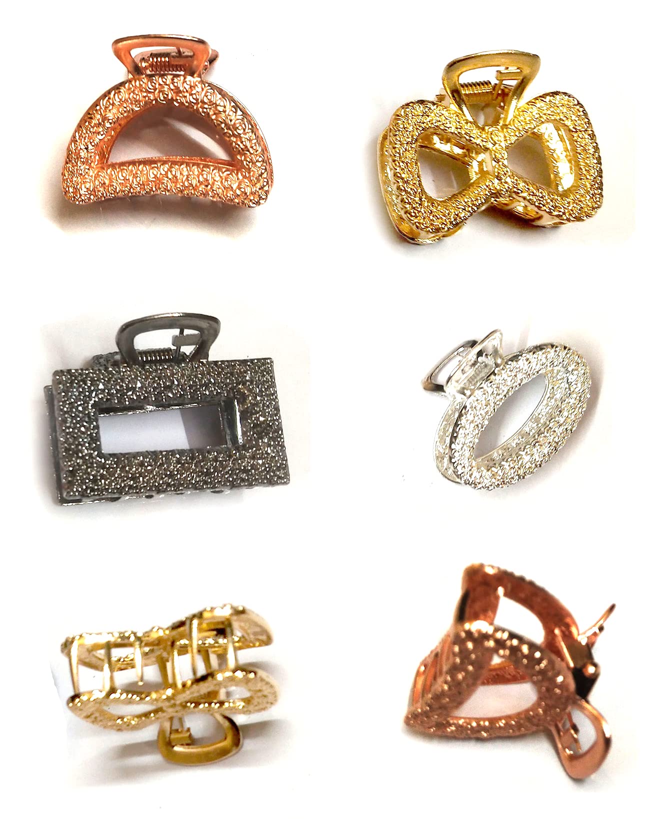 Korean Hair Clips for Women - 6pcs Metal Barrettes with Pearl & Geometric Design, Perfect for Parties & Weddings