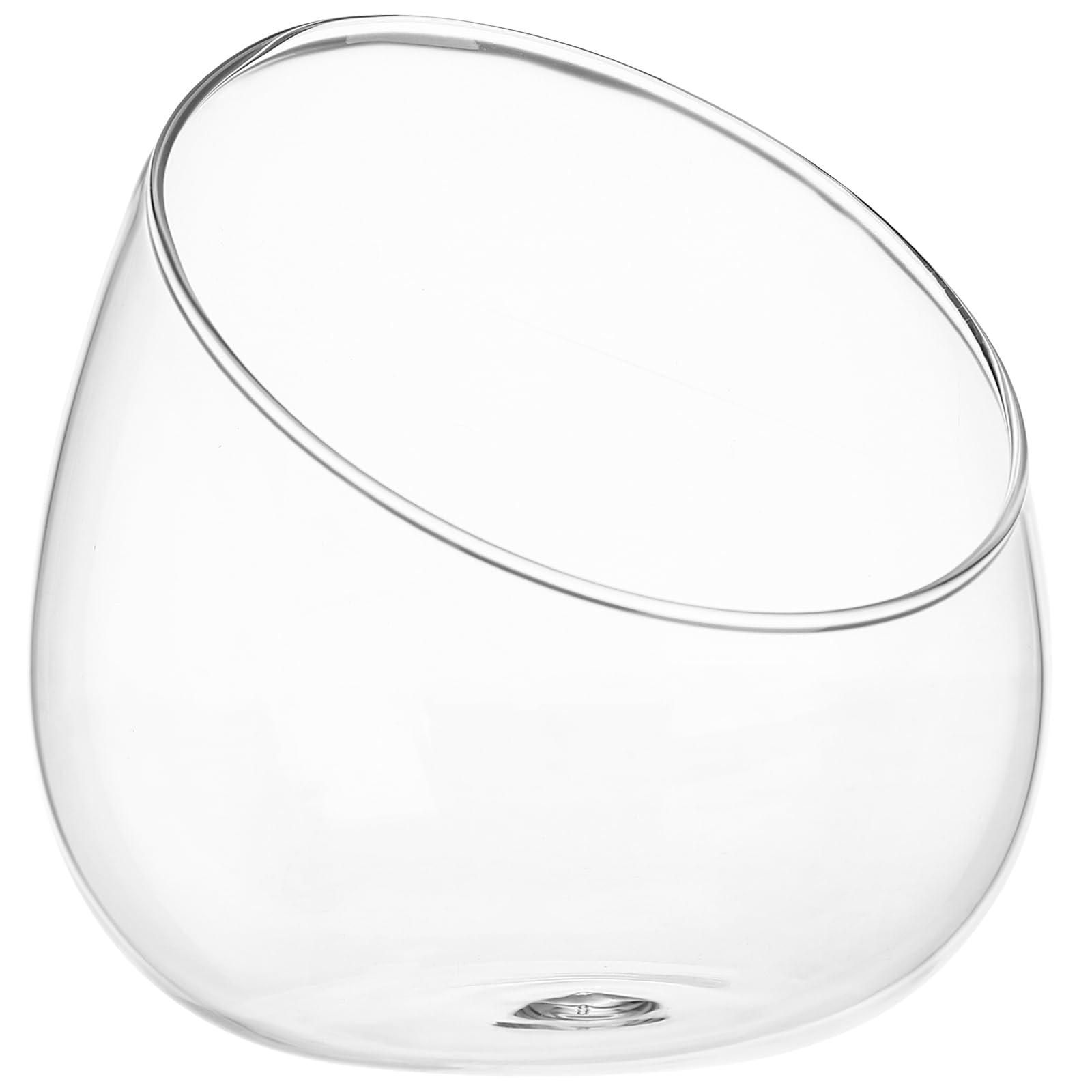 Yardwe 1PC Glass Terrarium Bowl - Slant Cut Bubble Vase for Succulent Plants, Air Plants & Micro Landscapes | Perfect for Home Decor, Office Desk, Wedding Centerpieces & DIY Terrarium Projects