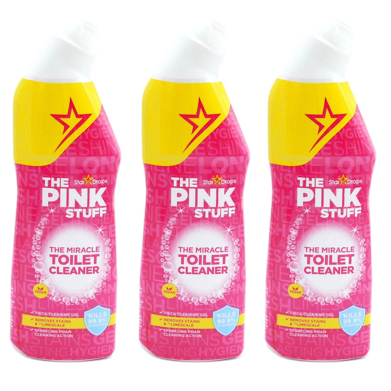 Pink Stuff Miracle Toilet Cleaner 750ml (3-Pack) - Fast Stain Removal