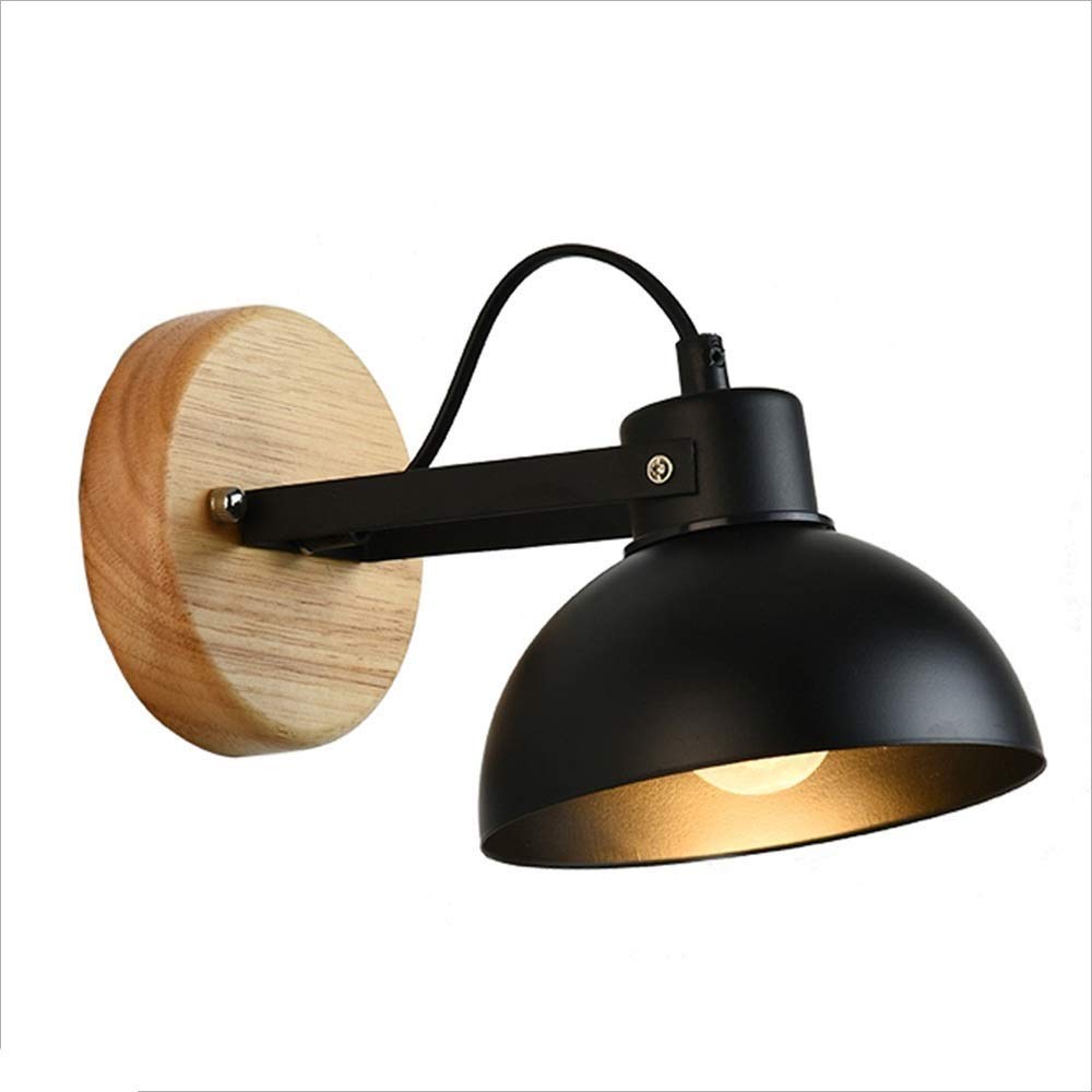 Nordic Wall Sconce Lamp - Modern Macaron Edison Copper Light Fixture with E27 Socket, Black | Corridor Lighting, Bedside Reading Light, Aisle Wall Lamp for Living Room, Bedroom & Hallway