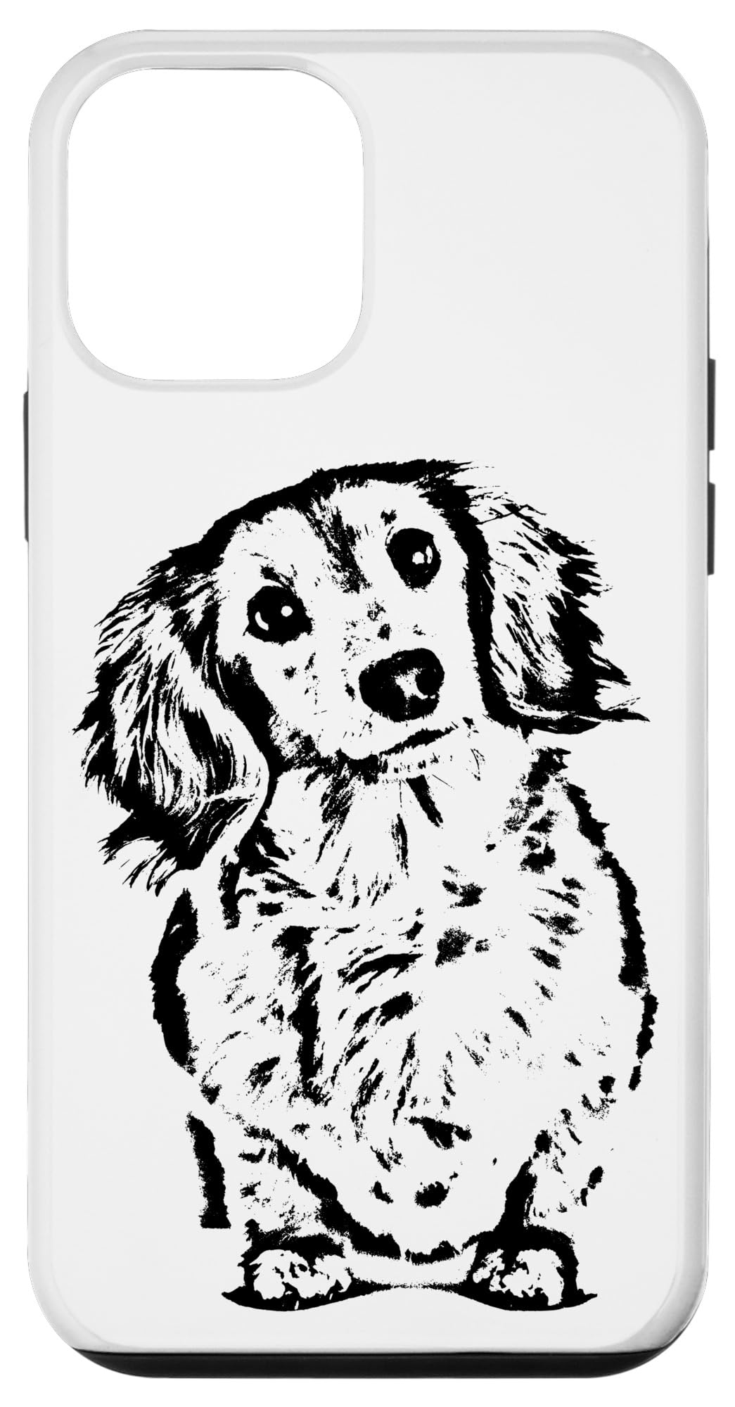 iPhone 12 Mini Case for Long Haired Dachshund Lovers - Cute Wiener Dog Design for Doxie Moms & Dads - Perfect for Everyday Use & Gift Giving