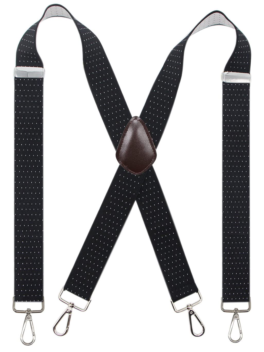 Men's Heavy Duty X-Back 1.4 Inch Suspenders with 4 Snap Hooks - Adjustable Braces for Work Pants & Formal Wear - Perfect for Construction, Office & Wedding Attire