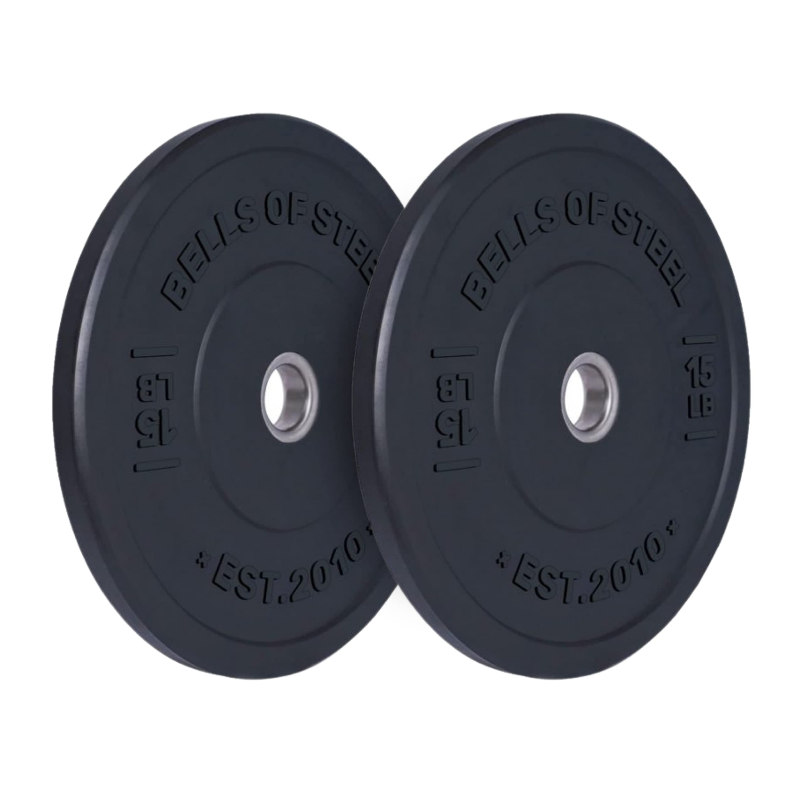Bells of Steel Black Bumper Plates - Commercial & Home Gym Weight Plates for CrossFit, Powerlifting, Deadlifts, Squats, Bench Press - 450mm Olympic Plate Diameter - Perfect for Garage Gyms & Strength Training
