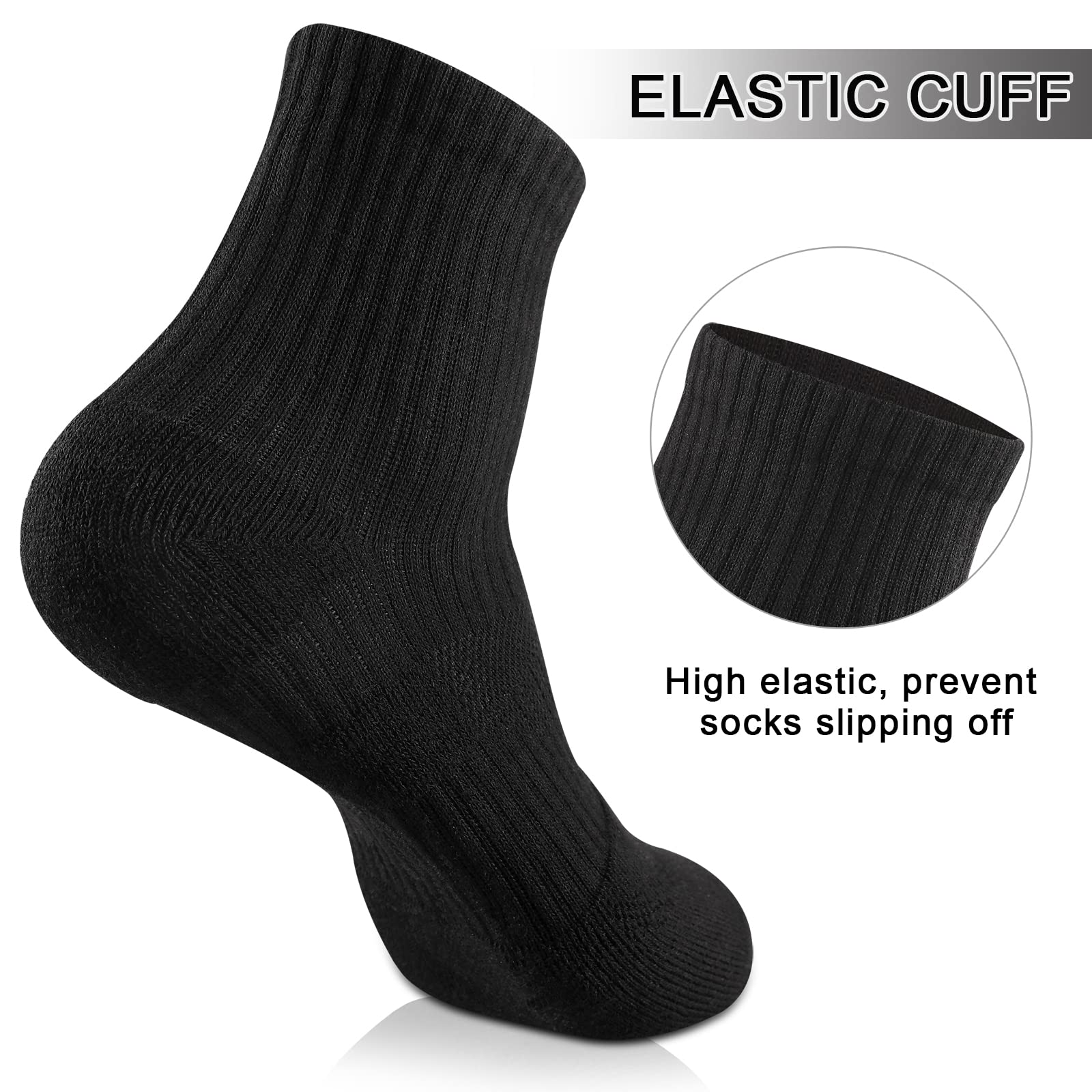 COOPLUS Women's Ankle Socks - 6 Pairs Athletic Running Socks with Cushion & Breathable Cotton - Perfect for Workouts, Jogging & Daily Comfort