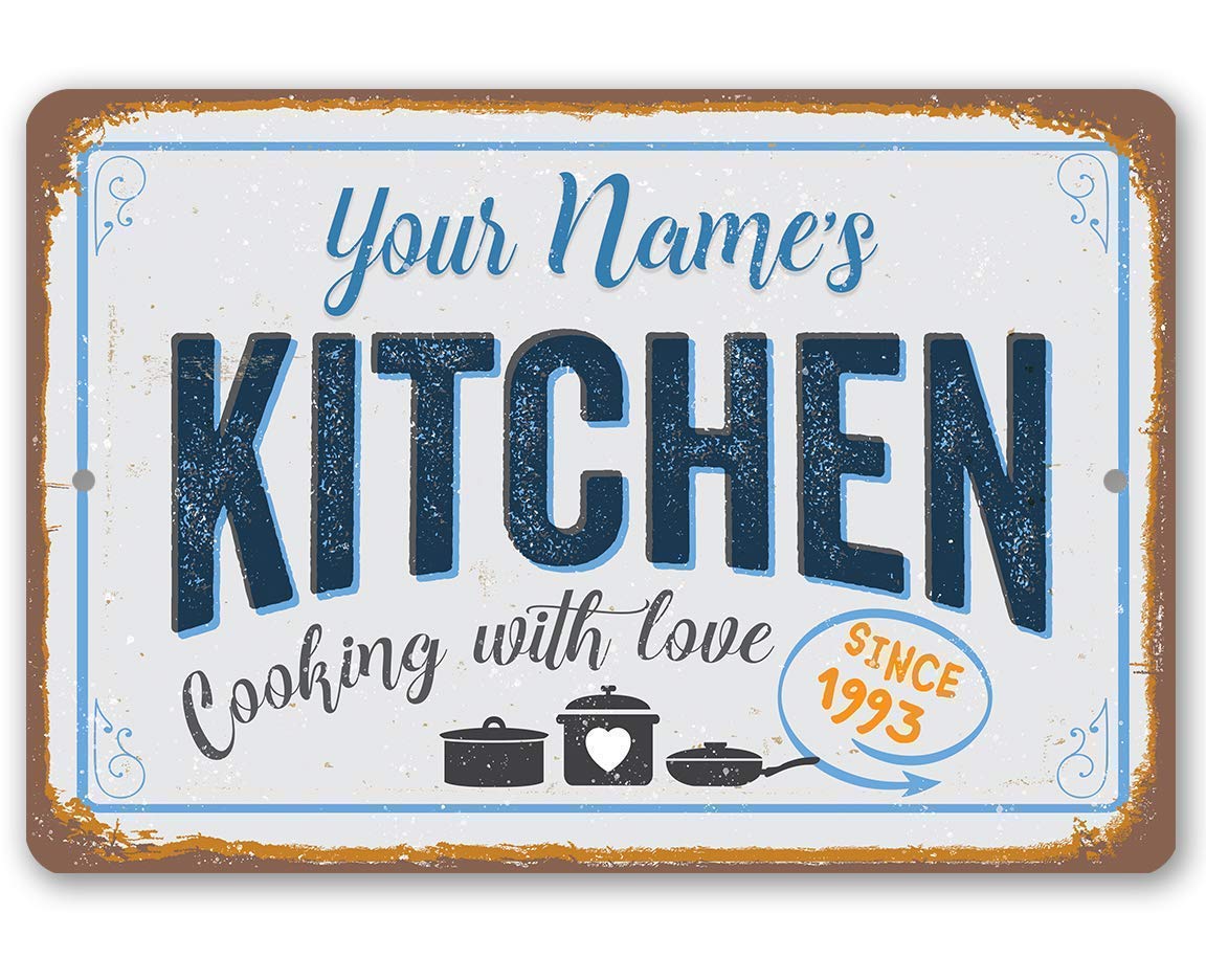 Personalized Vintage Rustic Metal Sign - Kitchen Decor & Accessories for Indoor & Outdoor Use - Farmhouse Wall Art, Perfect for Home, Cafe, or Restaurant Decor