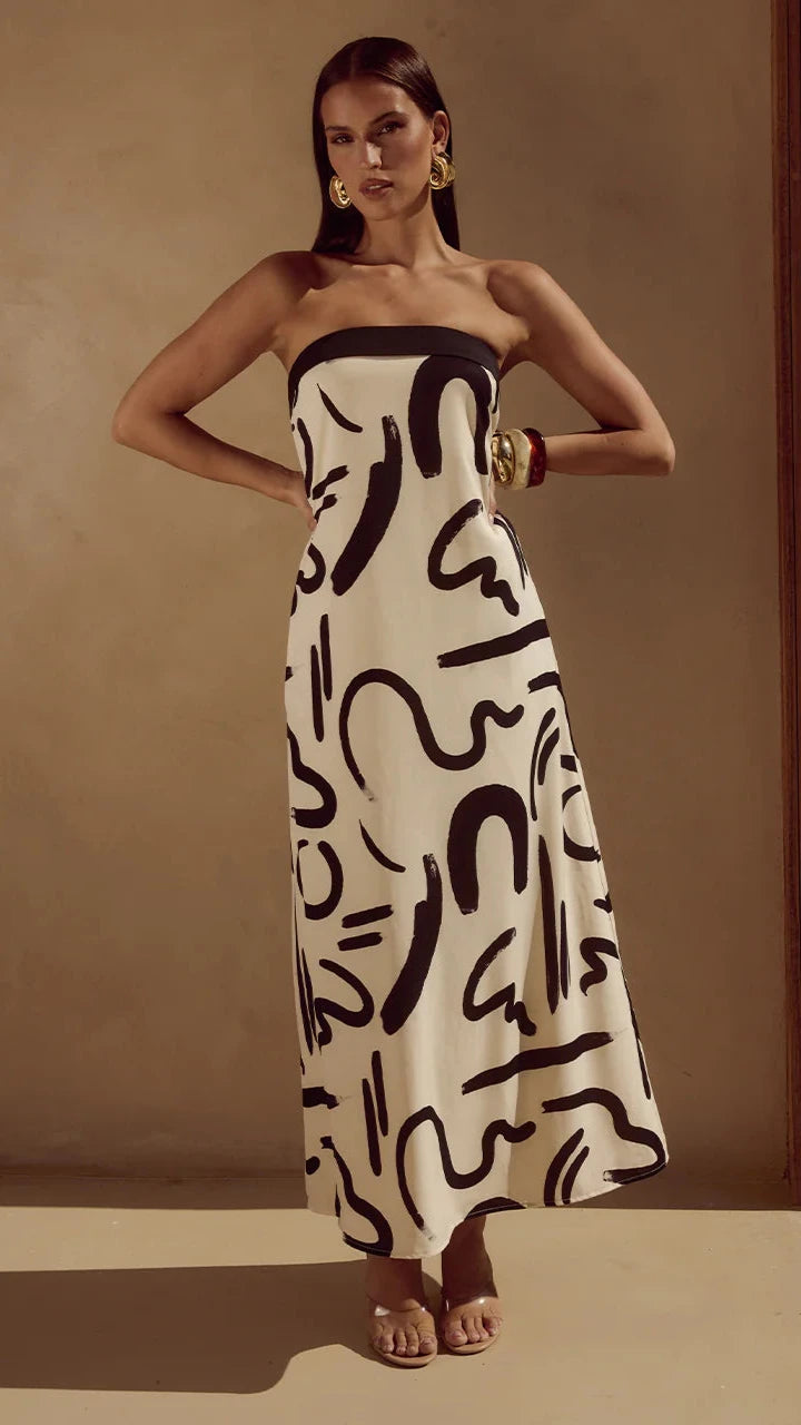 Alba Maxi Dress in York Sand - Flowy Summer Beach Dress for Women, Perfect for Vacations, Parties & Casual Outings