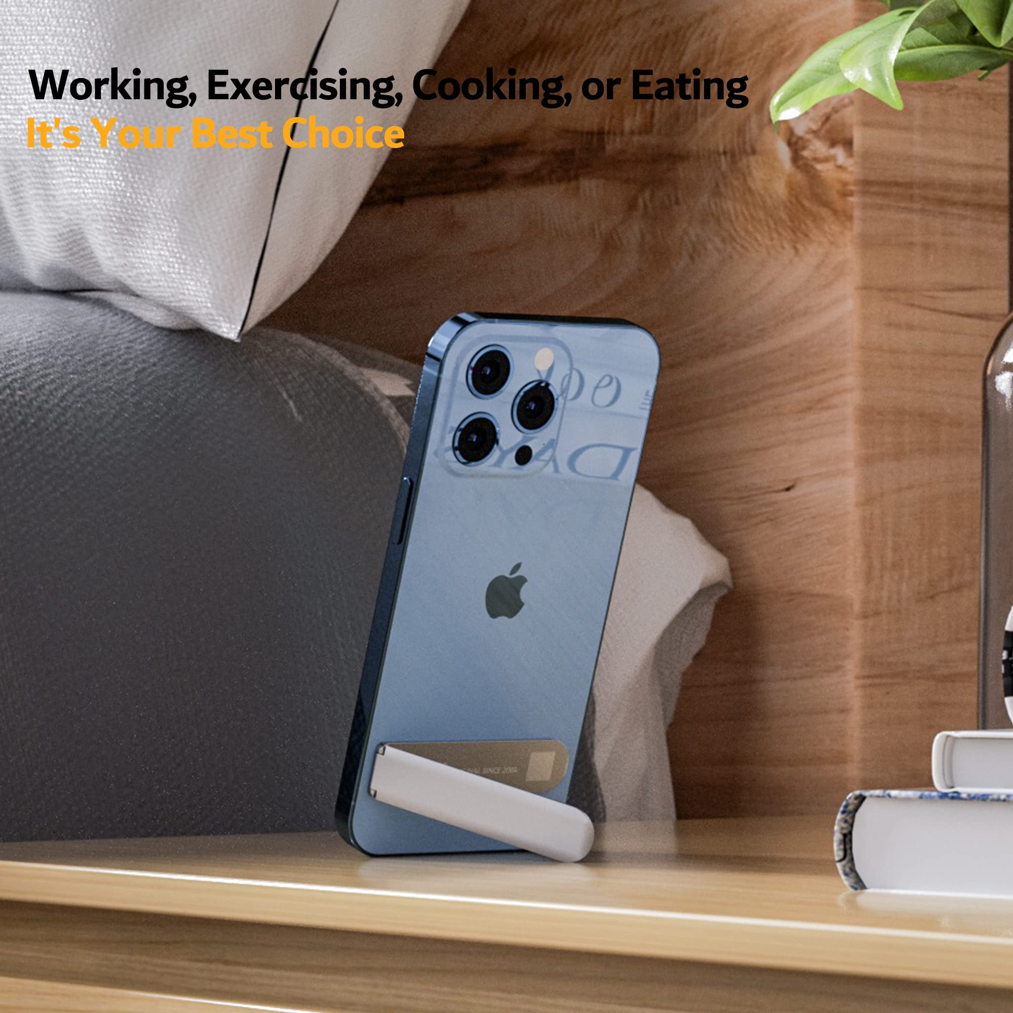 PZOZ Adjustable Phone Kickstand - Vertical & Horizontal Stand for iPhone 16/15/14/13/12/Pro Max/Mini/SE & Samsung Galaxy S22 - Silver | Perfect for Desk Work, Video Calls, Gaming & Hands-Free Viewing