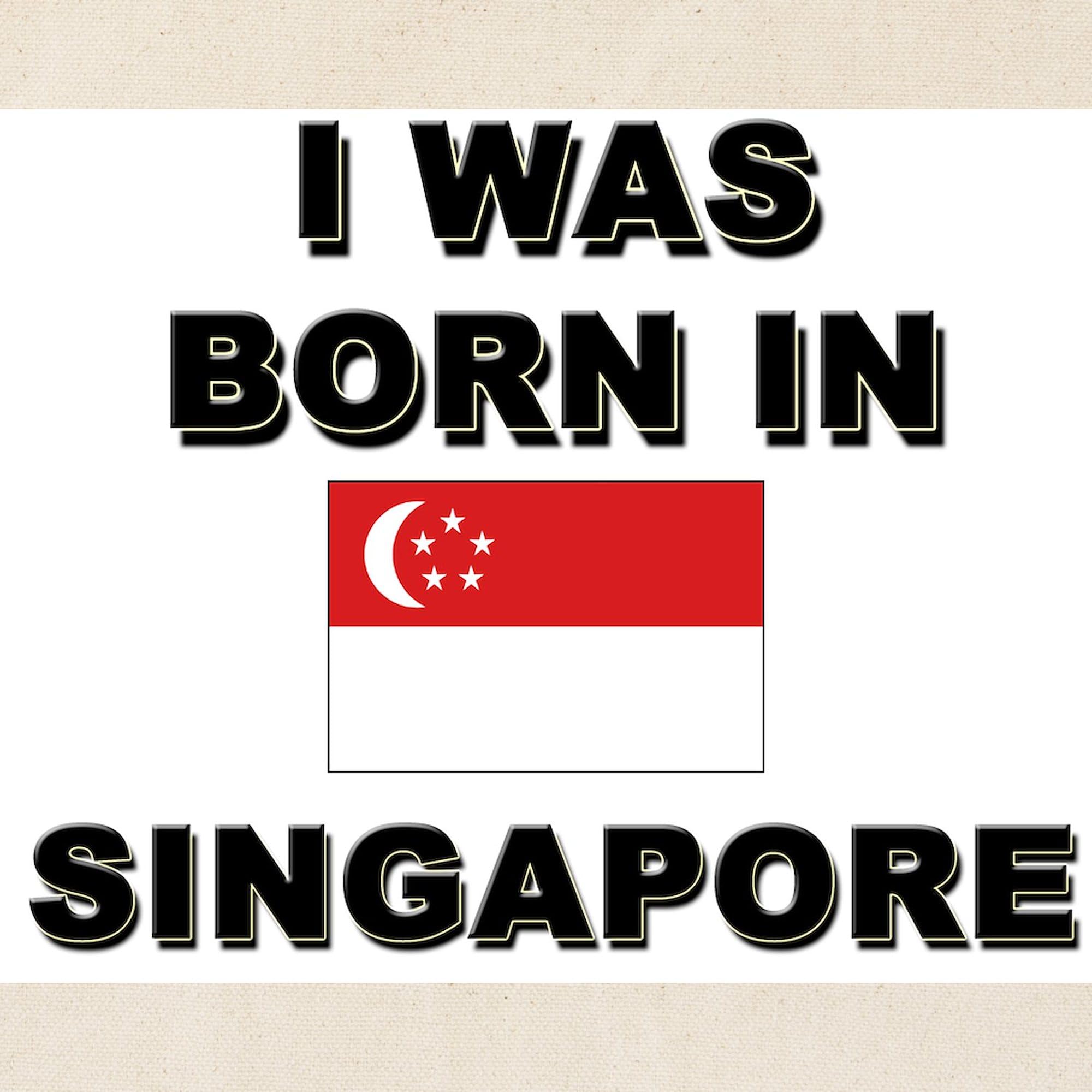 Singapore Flag Tote Bag - Natural Canvas Reusable Shopping Bag for Groceries, Beach & Travel