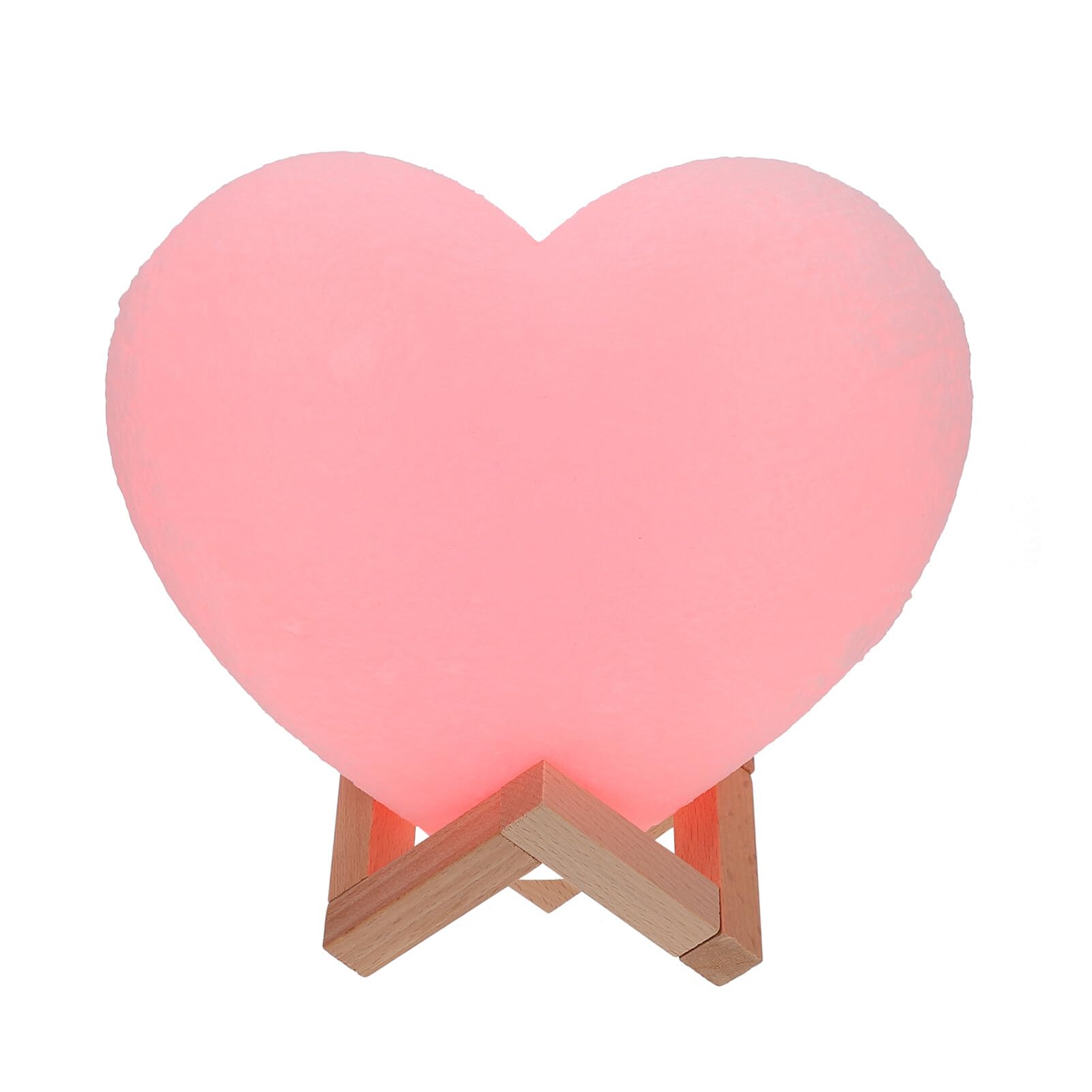 Rechargeable Heart Shaped Moon Lamp - 7.87 Inch LED Night Light with Remote Control & USB Charging | Romantic Gift for Valentine's Day, Anniversary, Birthday | Bedroom Decor, Nursery Light, Wedding Gift