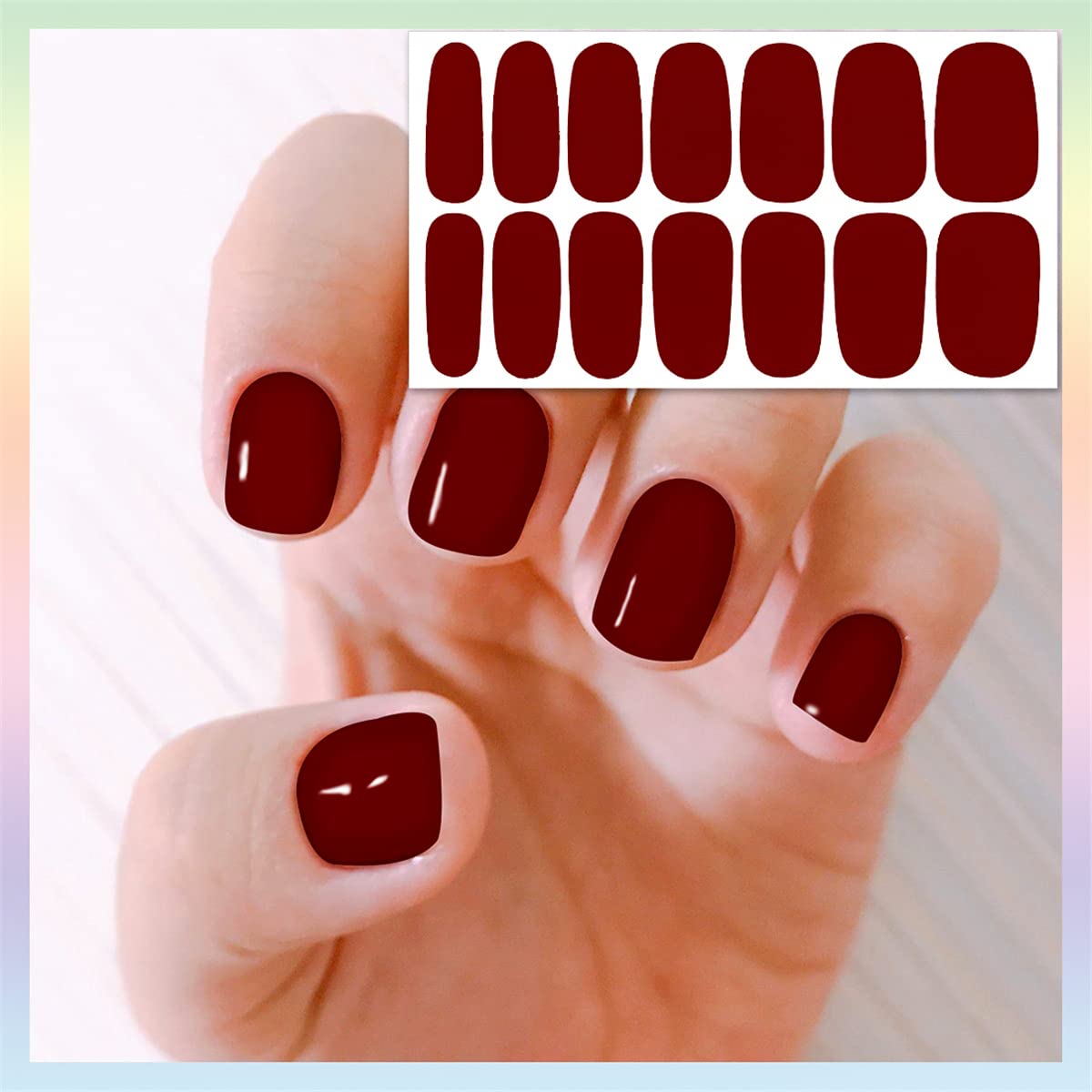 JERCLITY 24 Sheets Warm Tones Glitter Solid Color Nail Polish Strips - Self-Adhesive Nail Decals with Nail File | Gel Nail Wraps Manicure Kit for Women | Perfect for Parties, Weddings & DIY Nail Art at Home
