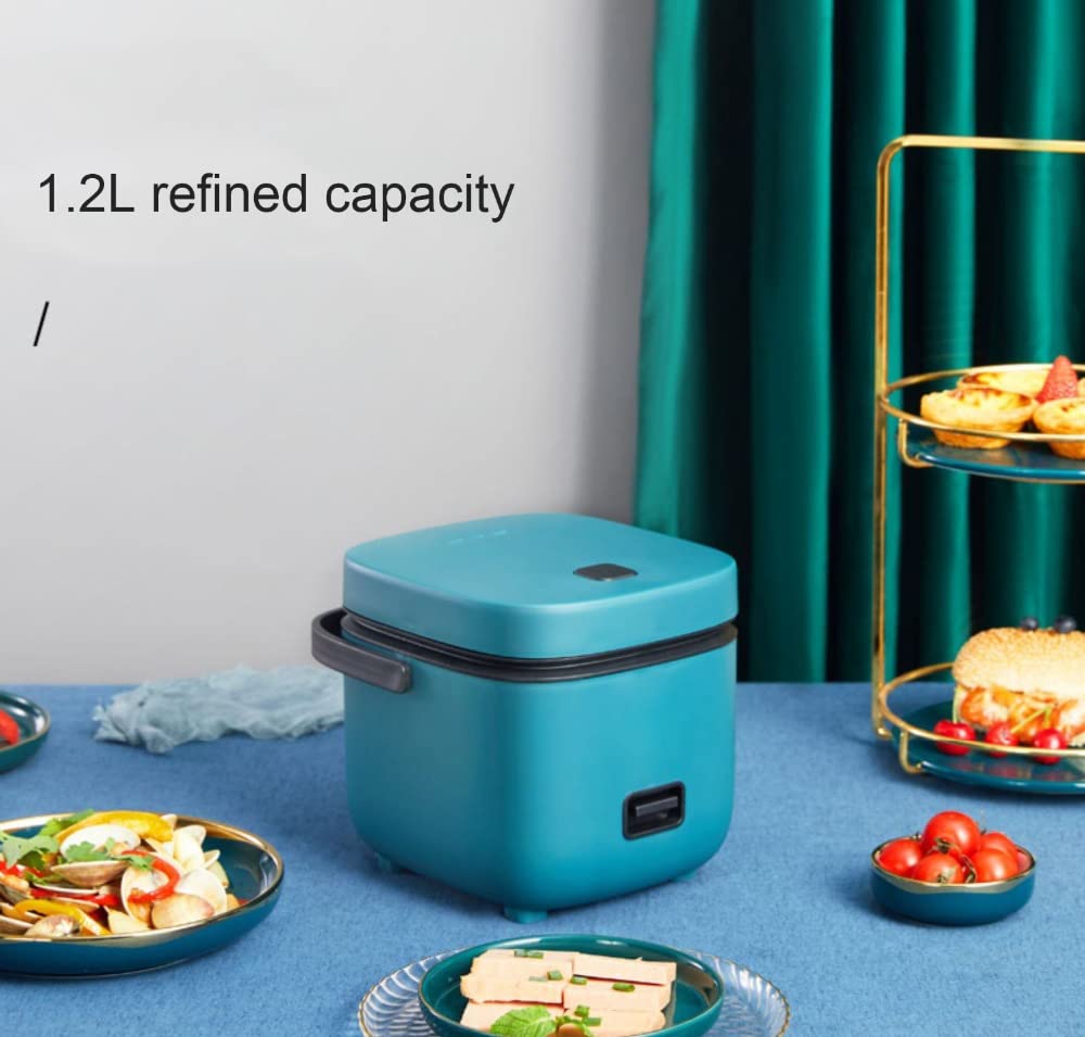 1.2L Mini Rice Cooker with Removable Nonstick Pot - Multi-Function Electric Cooker for Rice, Soup, Stew & Oatmeal | Perfect for 1-3 People | Compact Kitchen Appliance for Dorms, Offices & Small Families (Red)