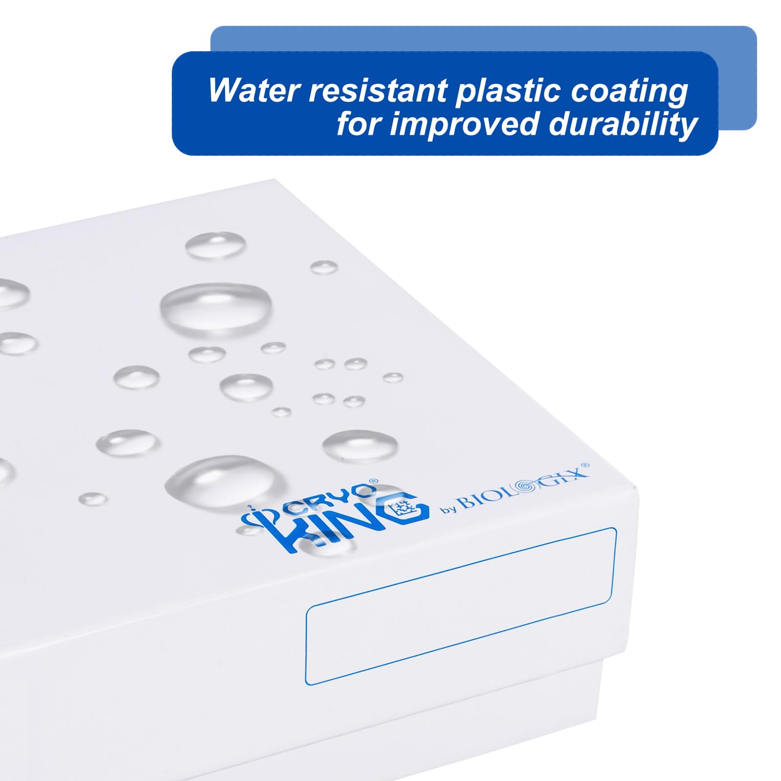 81-Well Cryogenic Microtube Storage Box - 2 Inch Height, Plastic Coated Cardboard Freezer Box (Case of 20, White) | Ideal for Lab Sample Organization & Long-Term Cryo Storage