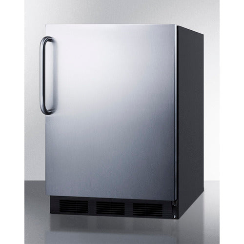 Accucold 24-Inch Wide Built-In All Refrigerator with Auto Defrost & Stainless Steel Door - FF6BK7SSTB - Perfect for Kitchen, Bar, Office & Small Spaces