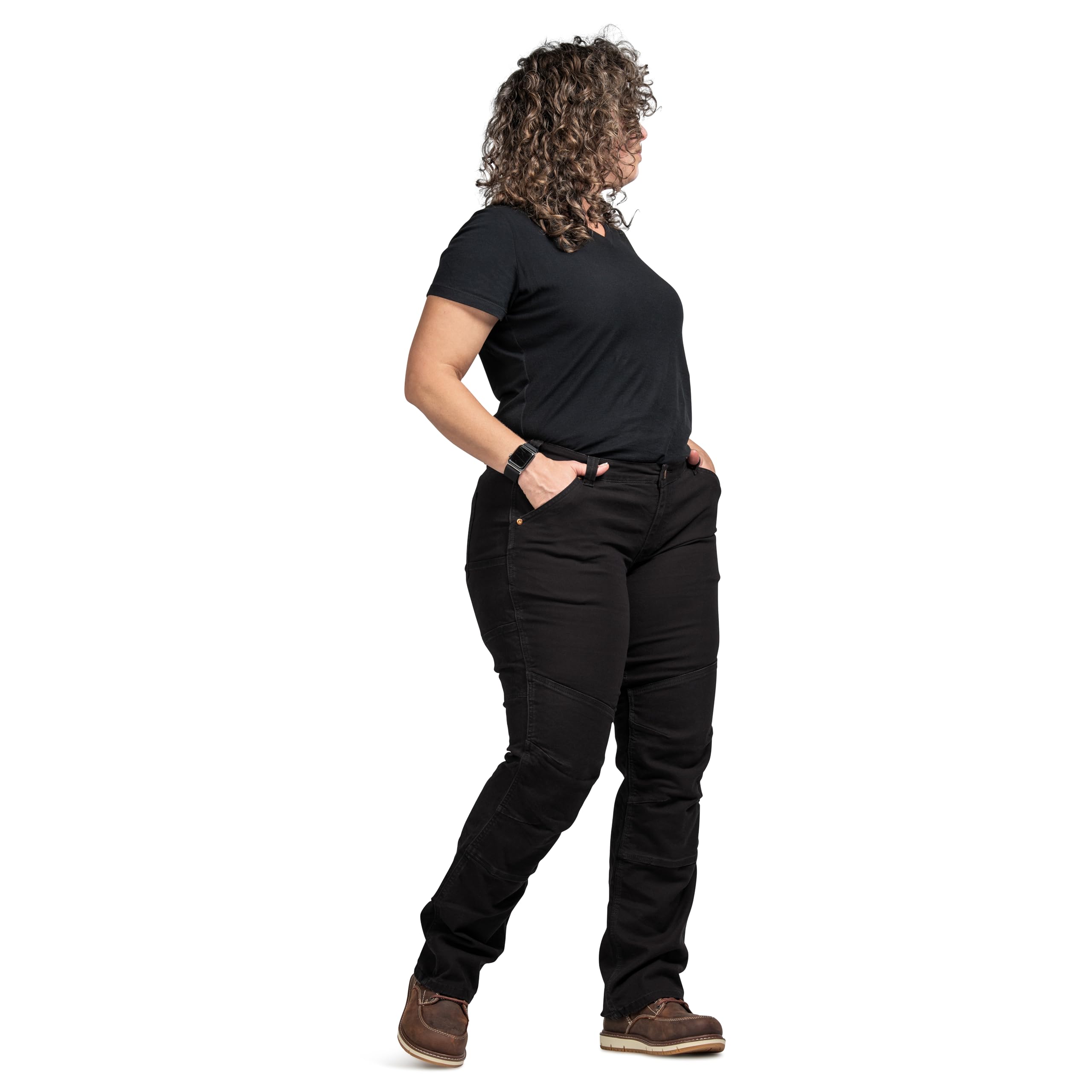 Dovetail Workwear Women's Straight Fit Pants with 8 Pockets & Tool Loop - Durable Work Pants for Construction, Landscaping & Outdoor Jobs