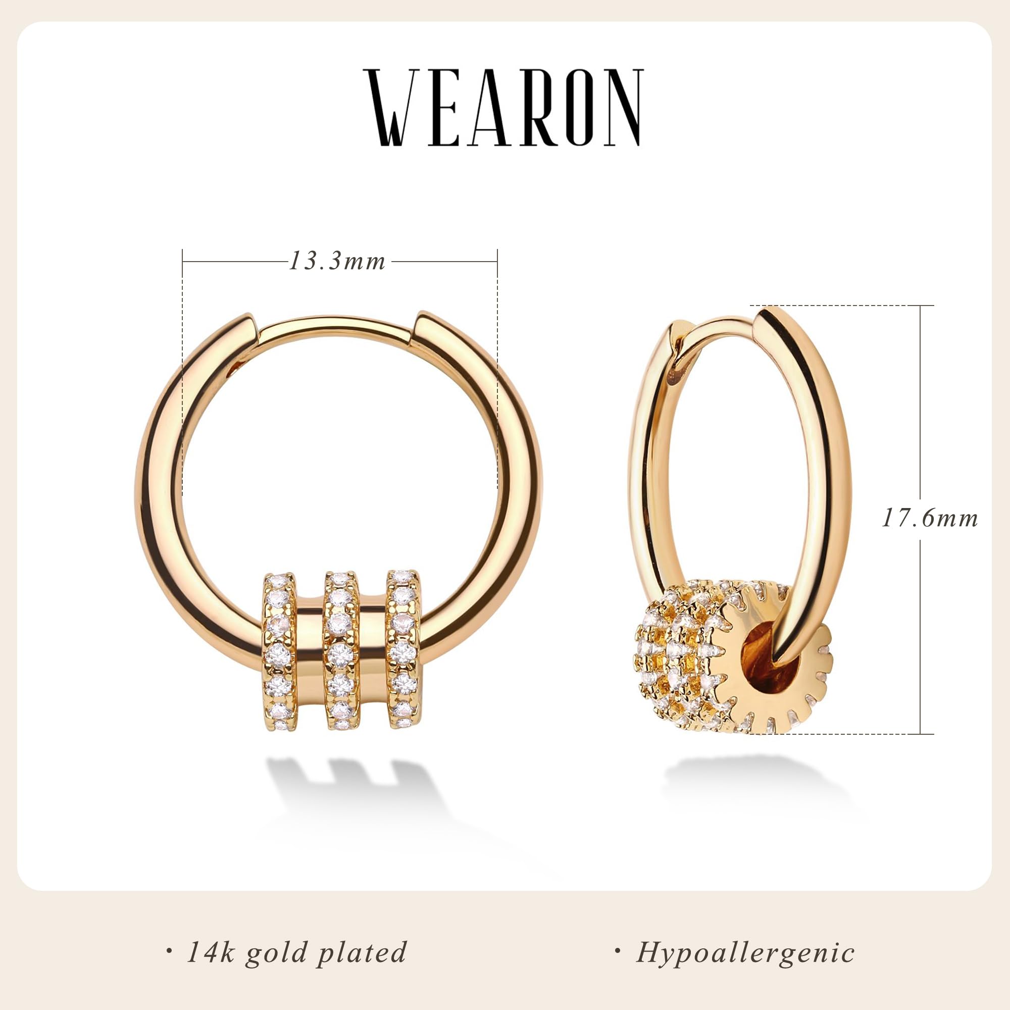 14K Gold Plated Huggie Hoop Earrings for Women - Hypoallergenic Twisted Chain Designer Jewelry - Elegant Hollow Out Earrings for Daily Wear, Parties & Gifts