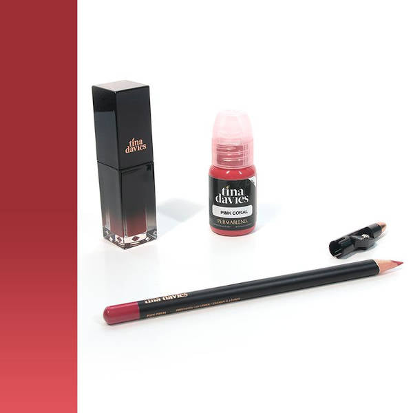 Perma Blend Tina Davies Lip Pink Coral Trio Set - Professional Lip Pigmentation Kit for Permanent Makeup Artists - Perfect for Salon, Spa & Cosmetic Tattoo Studios